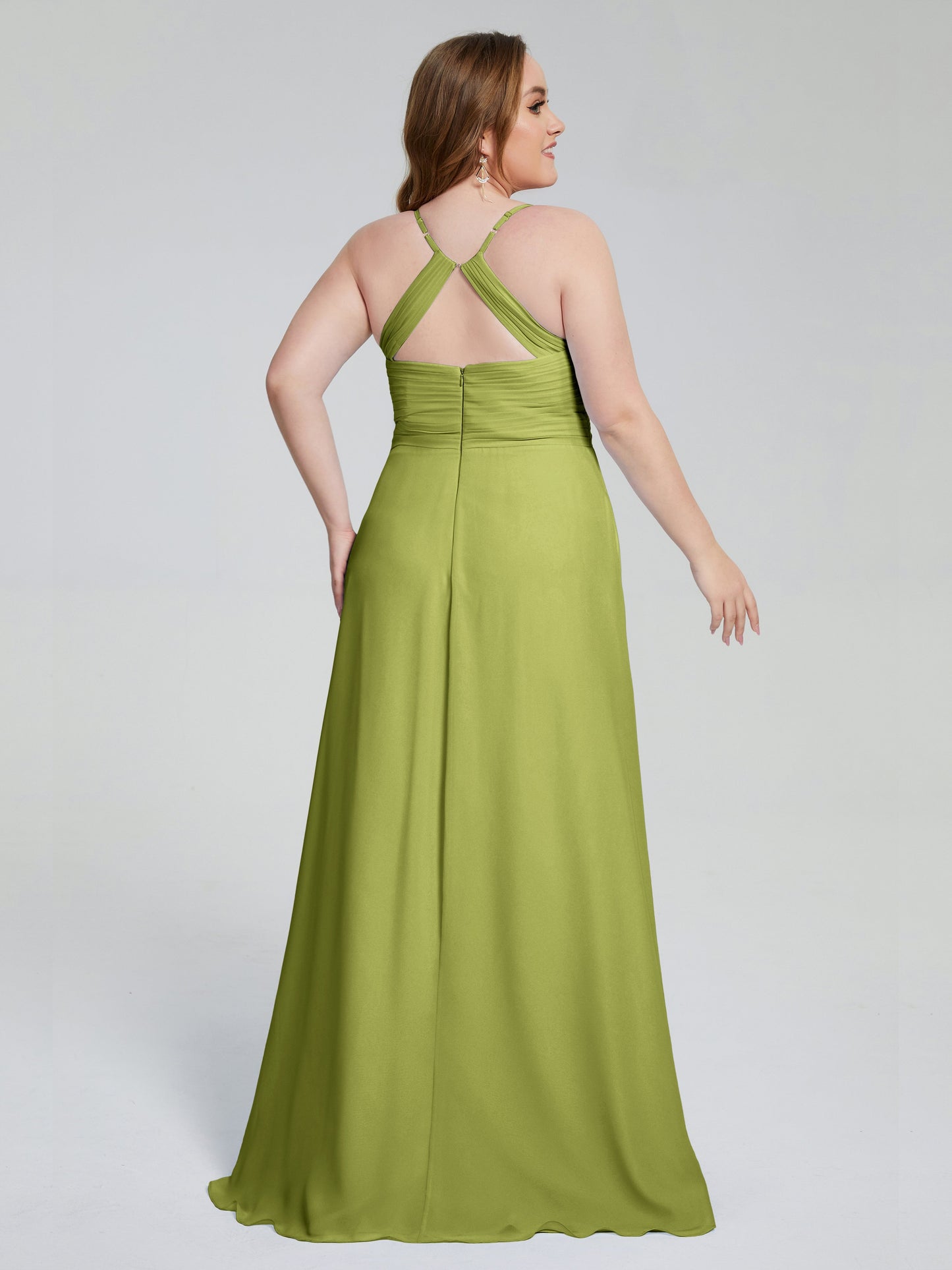 Julianna Modest Spaghetti Straps Plus Size Bridesmaid Dresses