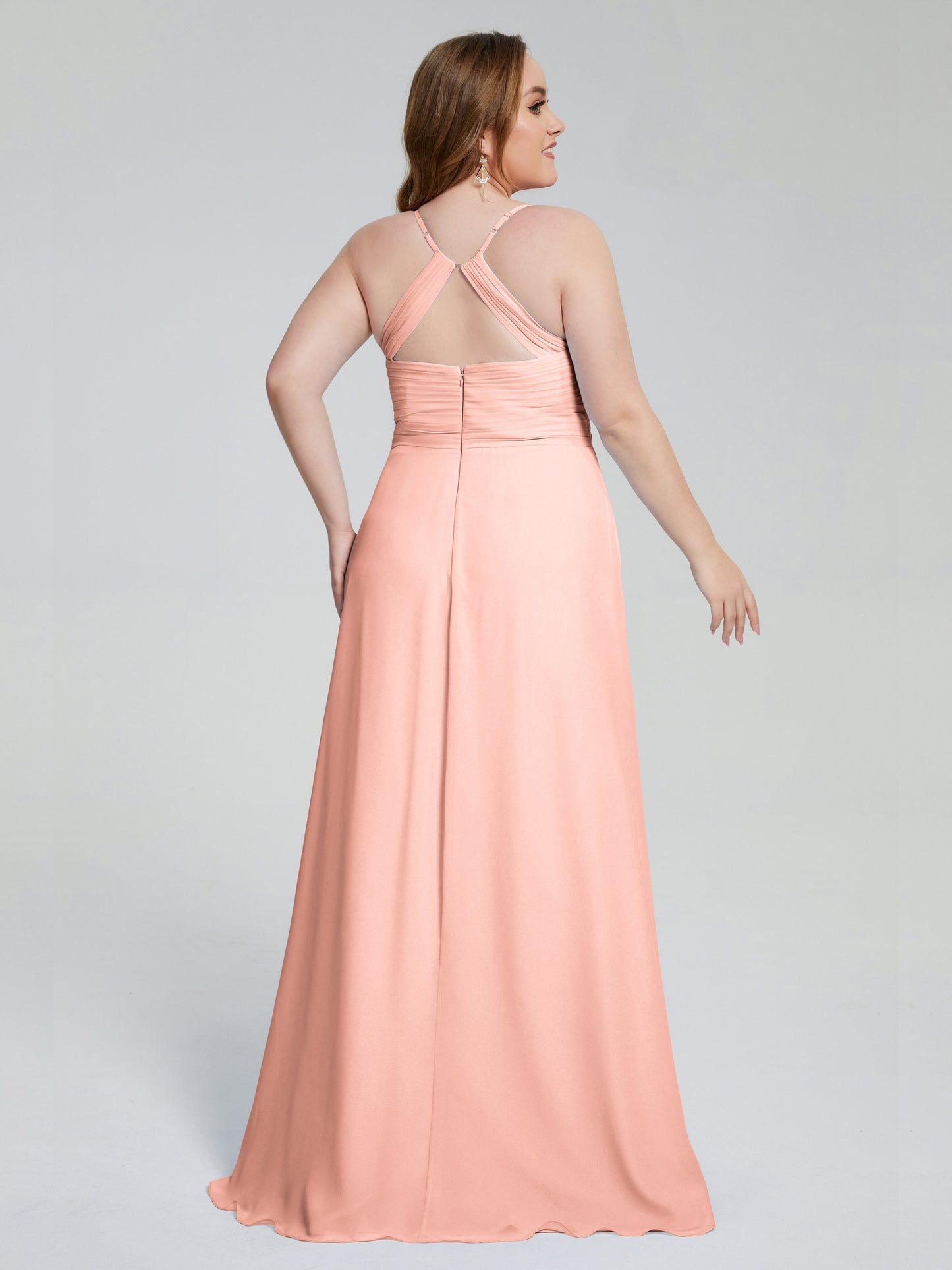 Julianna Modest Spaghetti Straps Plus Size Bridesmaid Dresses