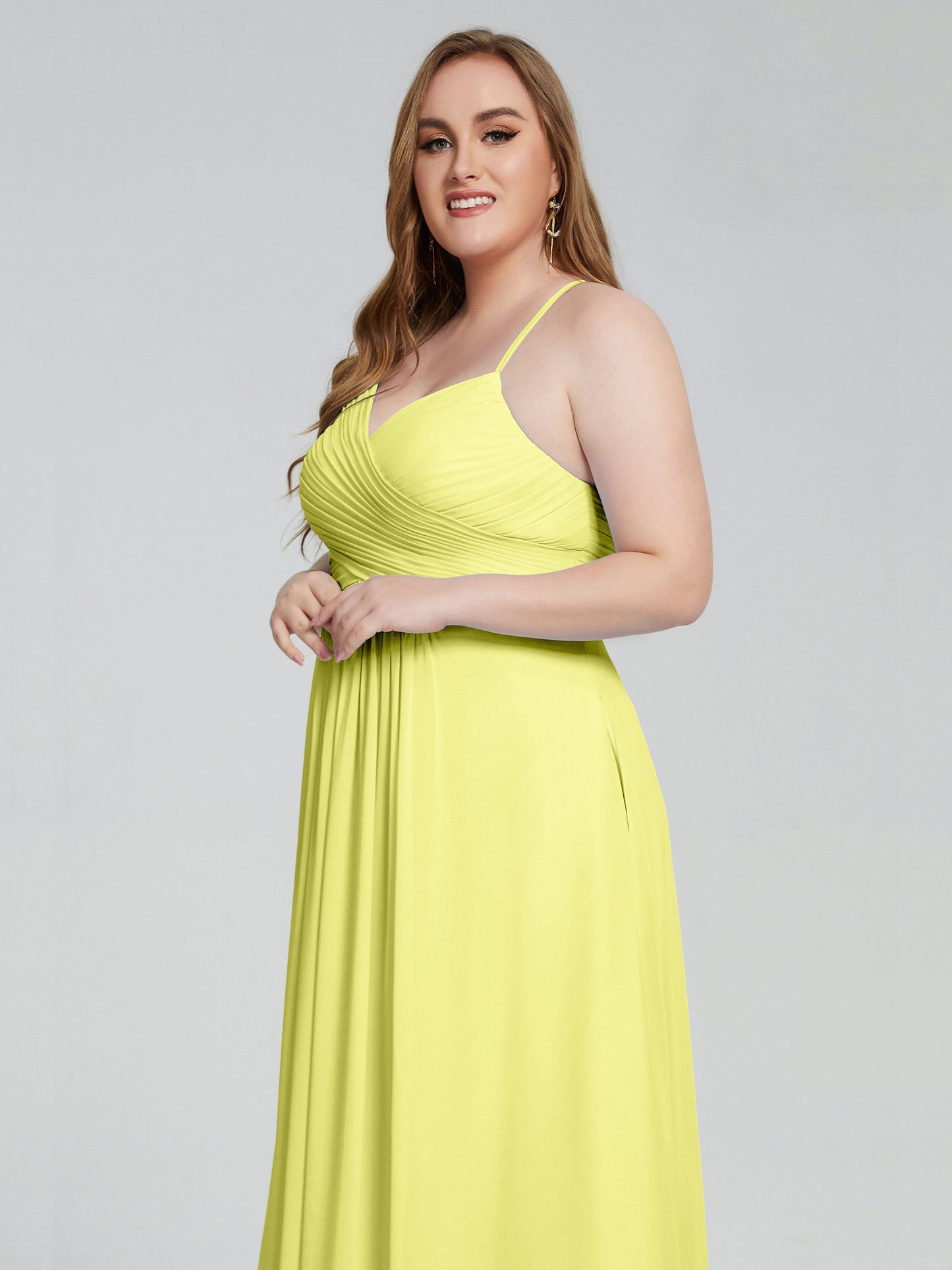 Julianna Modest Spaghetti Straps Plus Size Bridesmaid Dresses