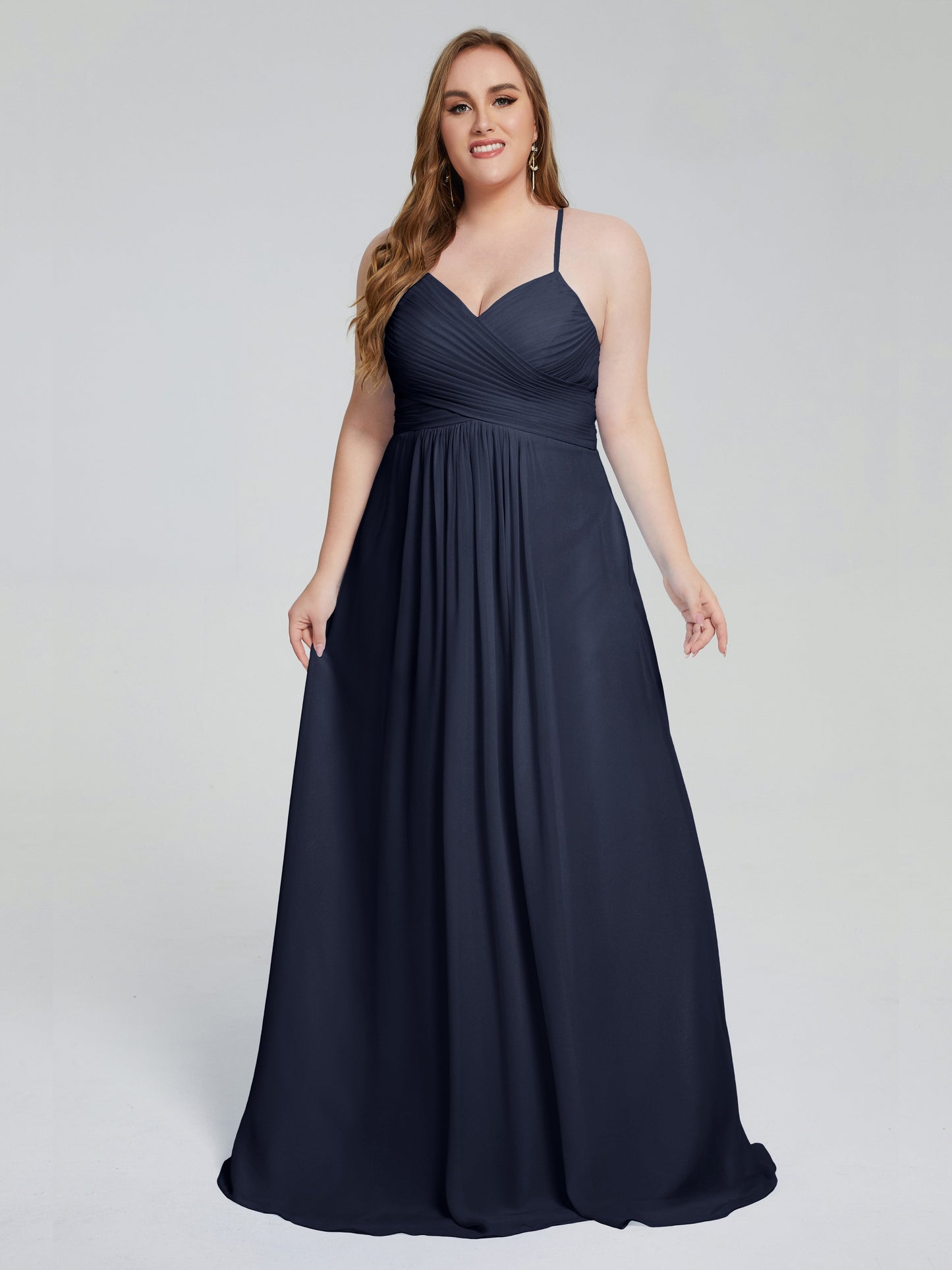 Julianna Modest Spaghetti Straps Plus Size Bridesmaid Dresses