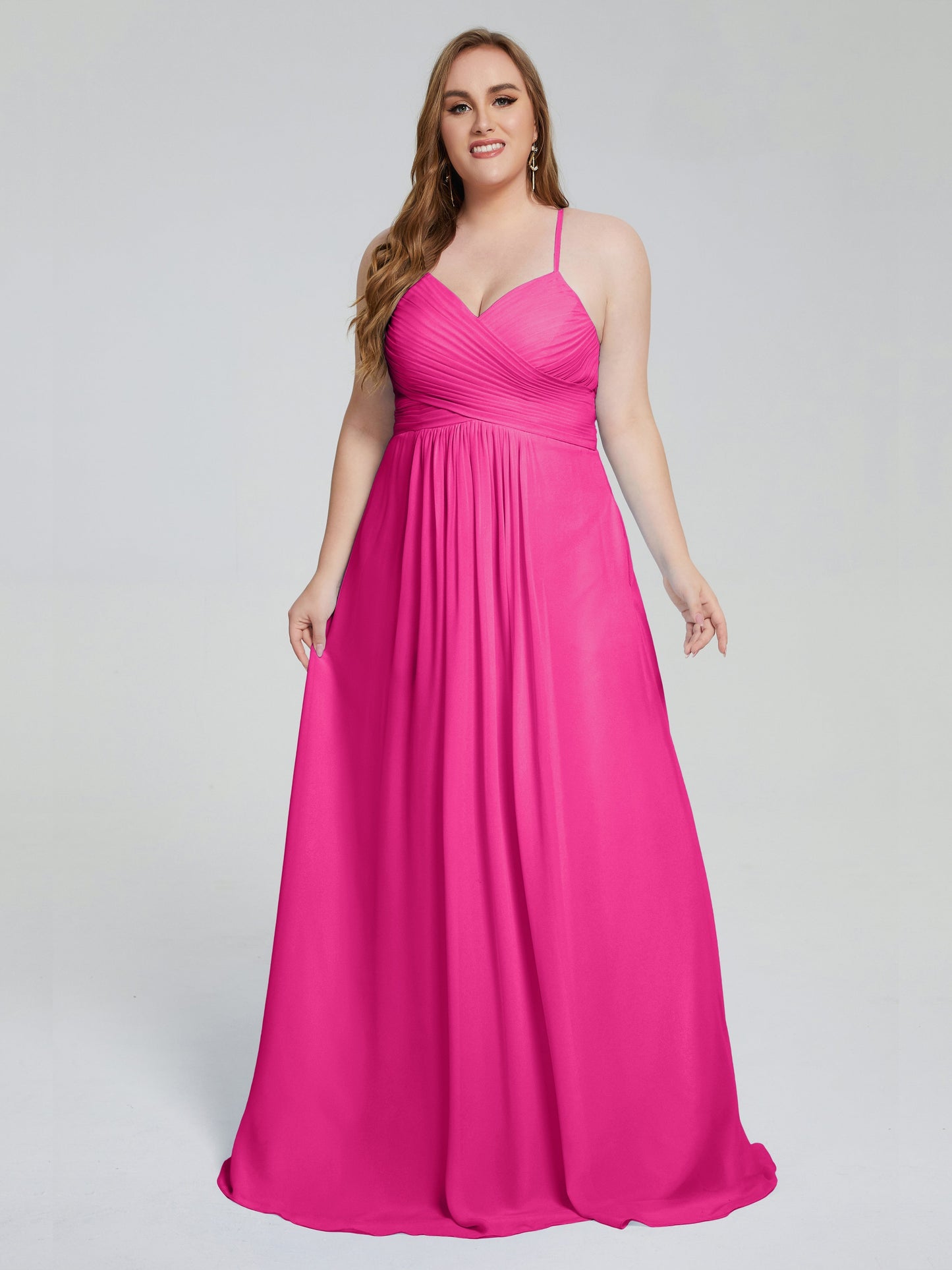 Julianna Modest Spaghetti Straps Plus Size Bridesmaid Dresses
