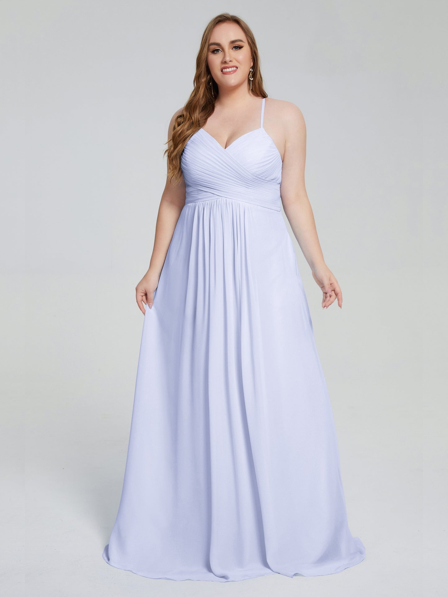 Julianna Modest Spaghetti Straps Plus Size Bridesmaid Dresses