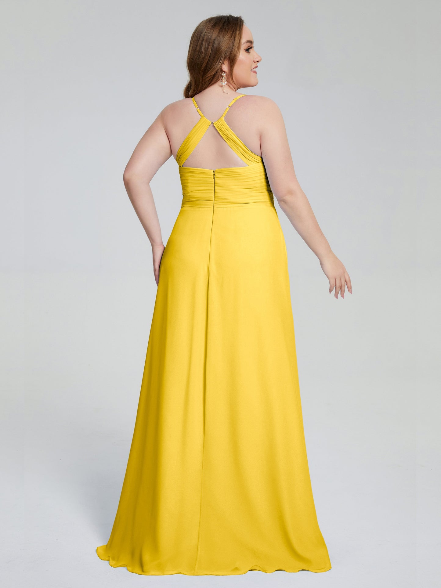 Julianna Modest Spaghetti Straps Plus Size Bridesmaid Dresses