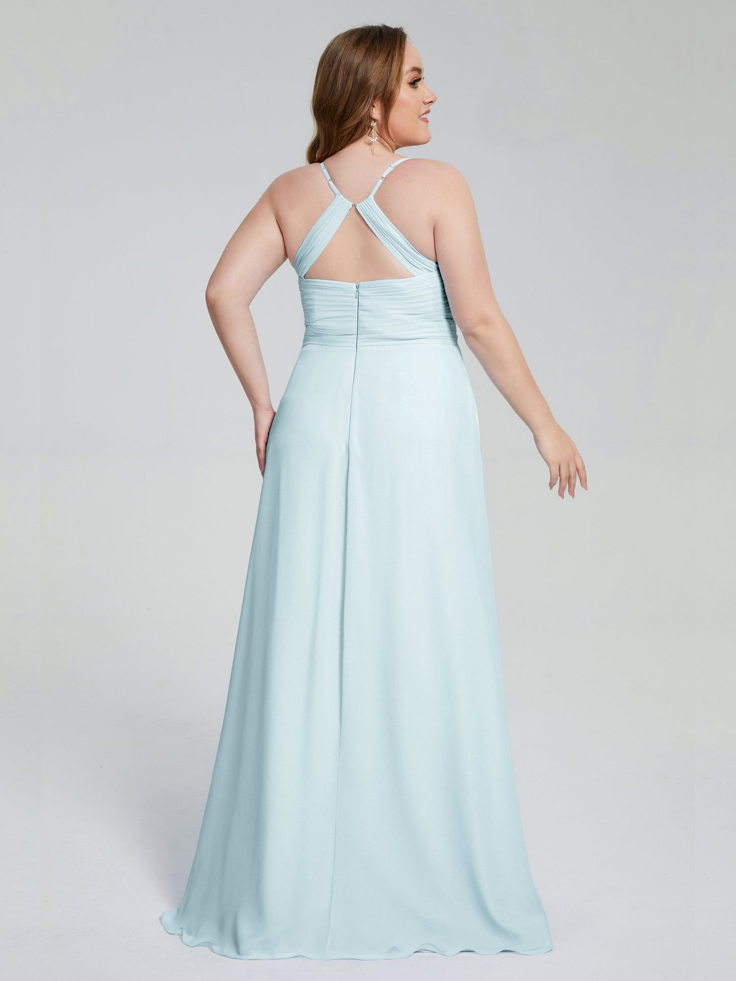 Julianna Modest Spaghetti Straps Plus Size Bridesmaid Dresses