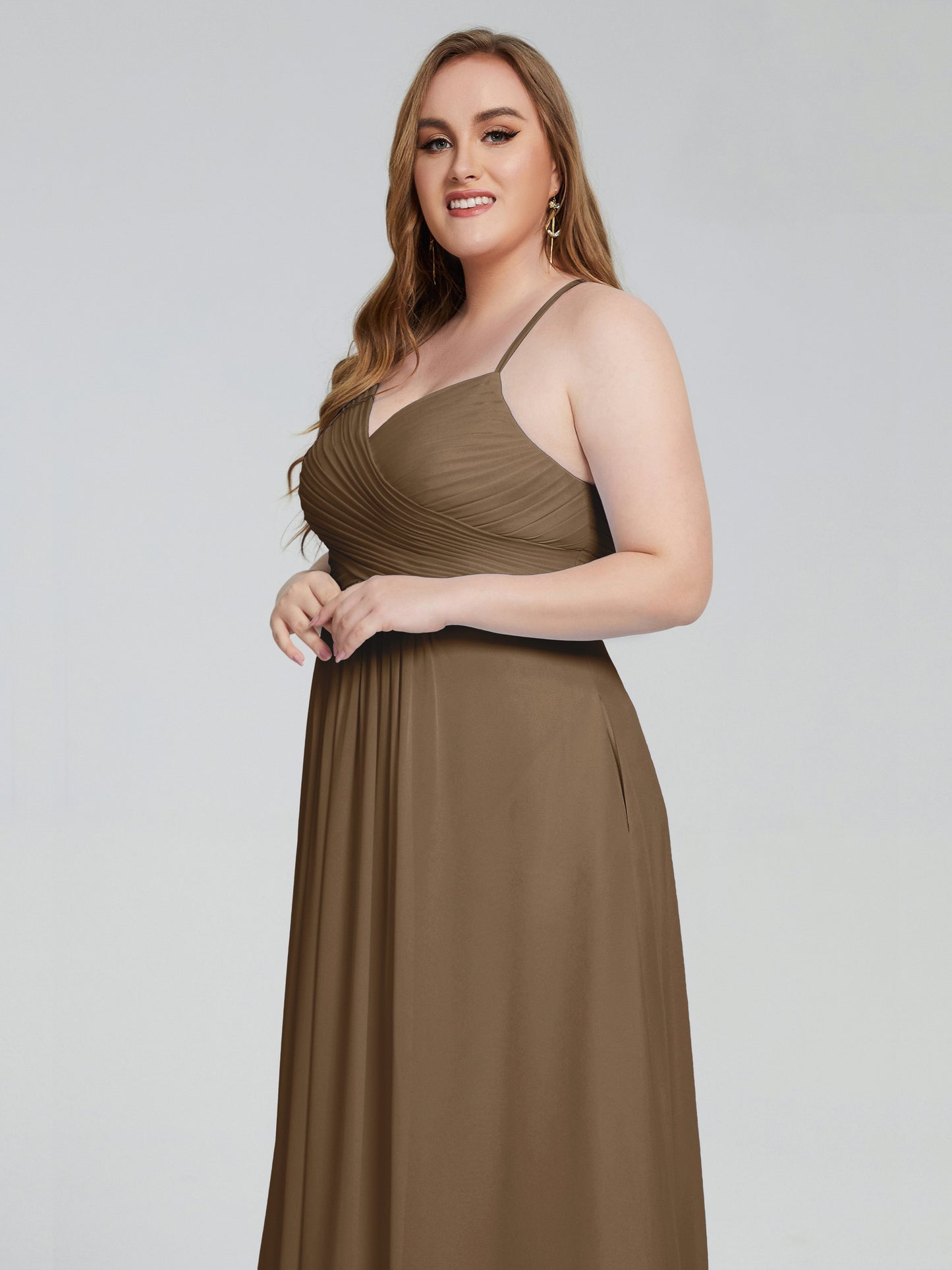 Julianna Modest Spaghetti Straps Plus Size Bridesmaid Dresses