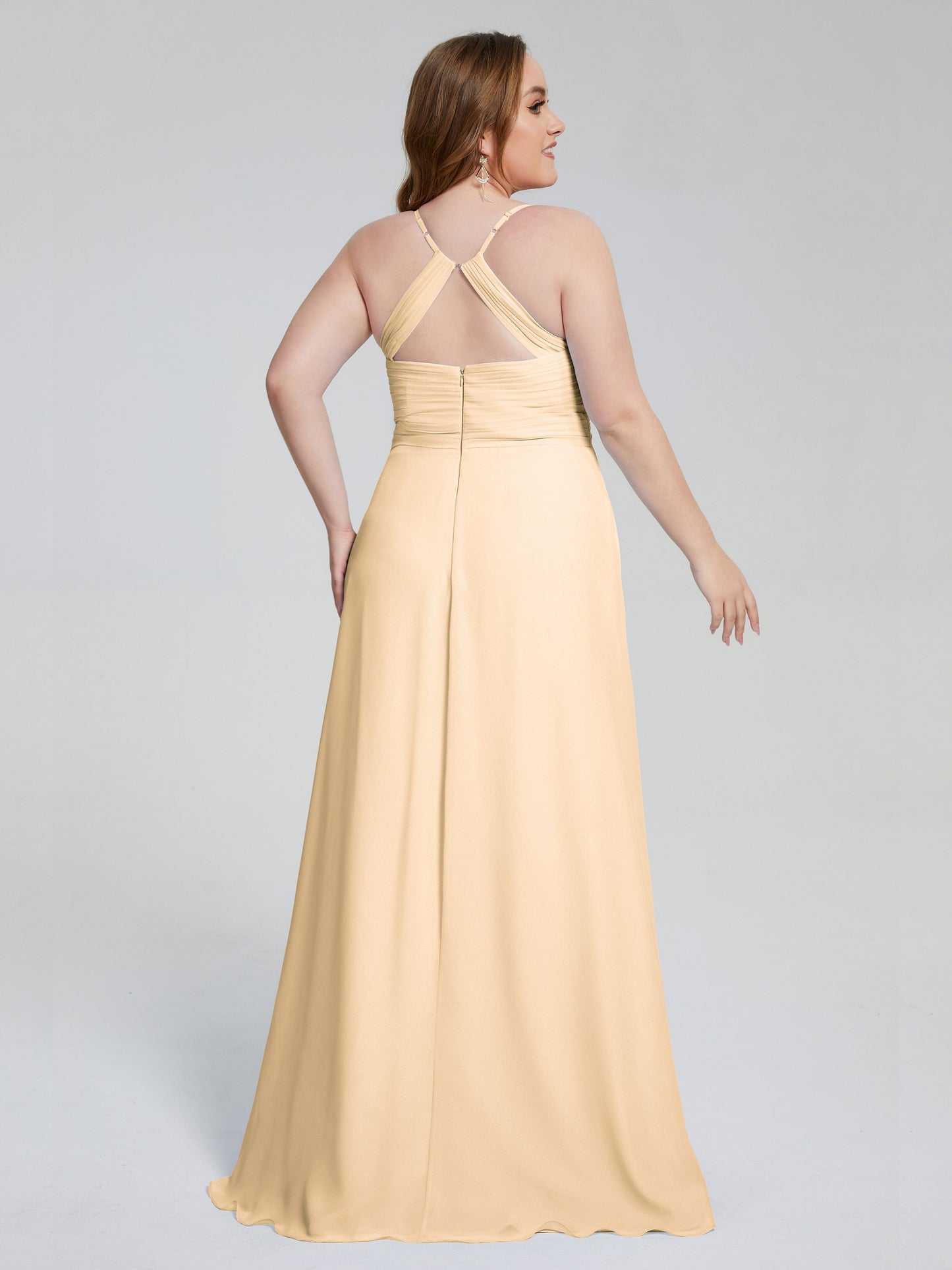 Julianna Modest Spaghetti Straps Plus Size Bridesmaid Dresses