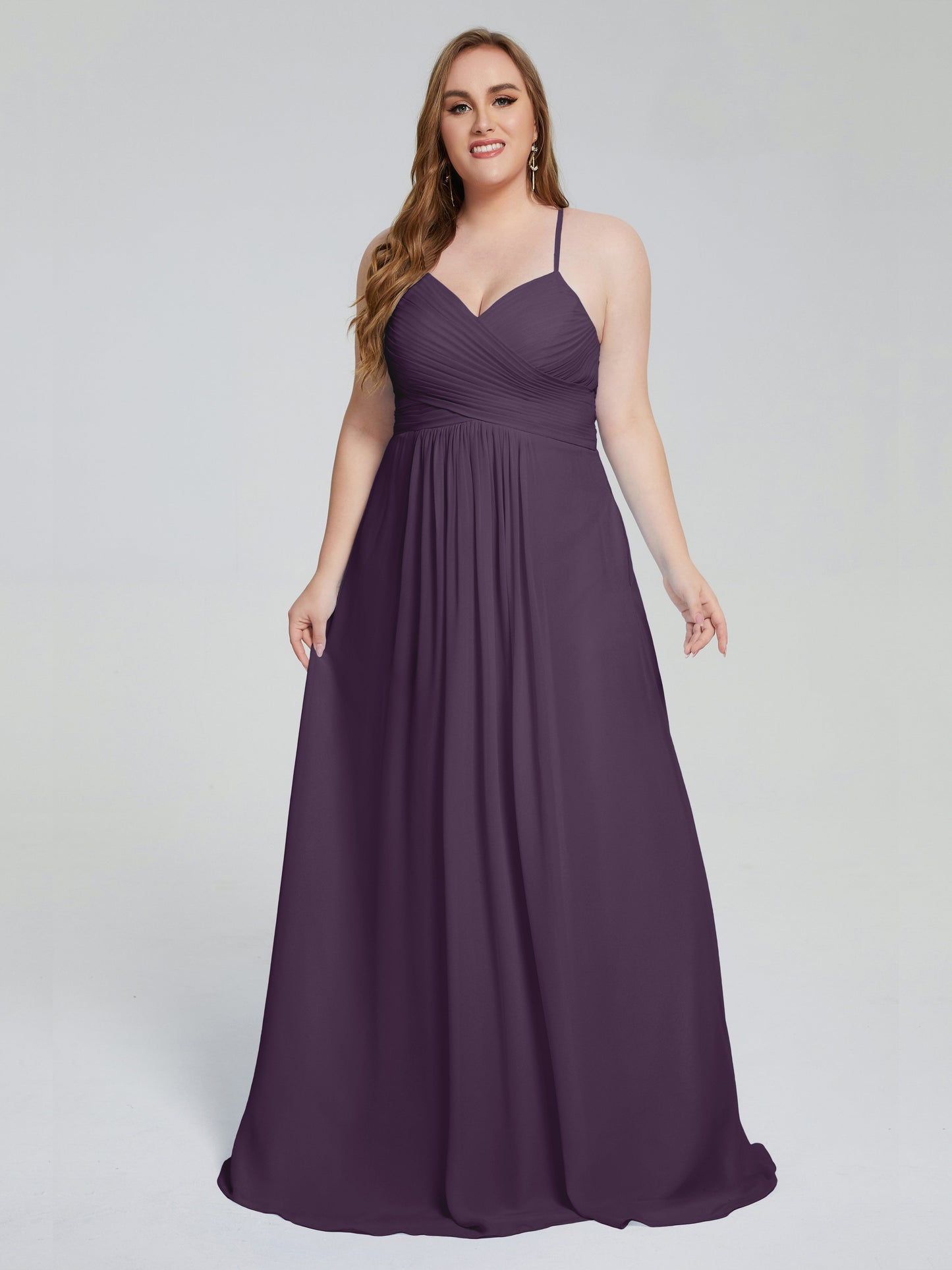 Julianna Modest Spaghetti Straps Plus Size Bridesmaid Dresses