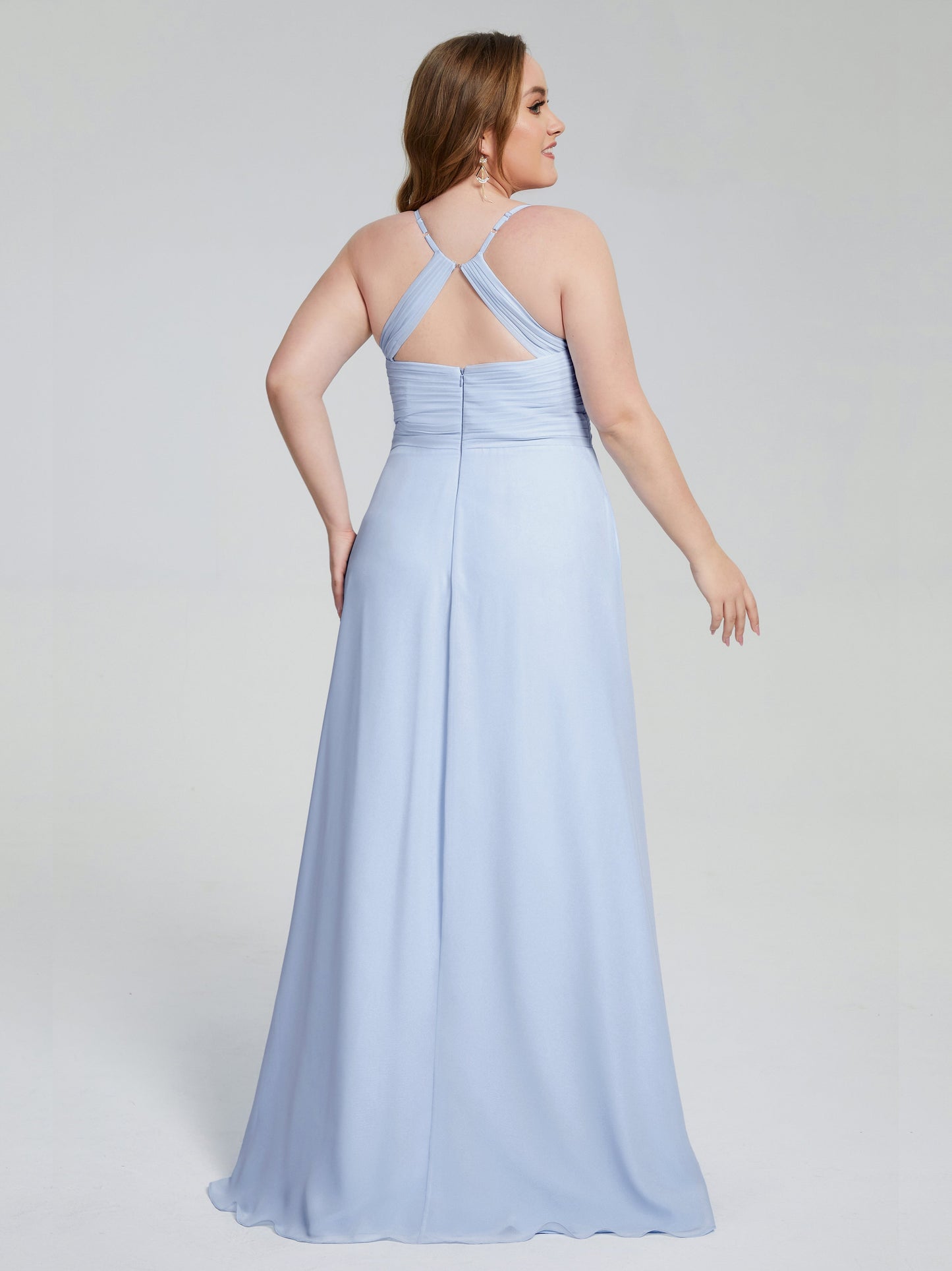 Julianna Modest Spaghetti Straps Plus Size Bridesmaid Dresses