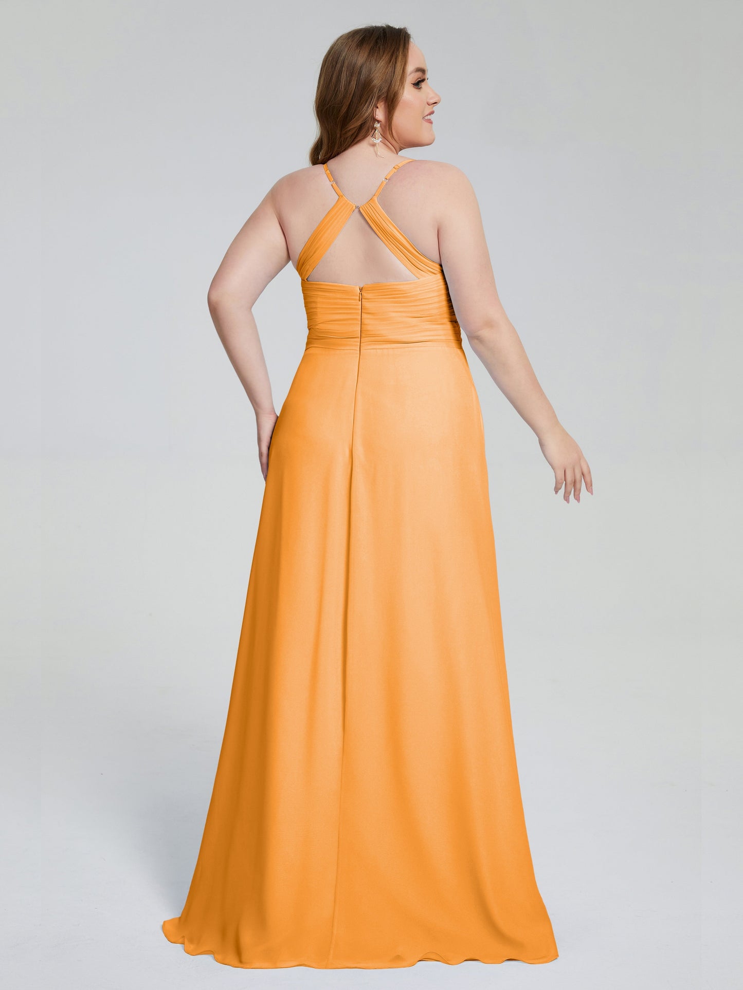Julianna Modest Spaghetti Straps Plus Size Bridesmaid Dresses