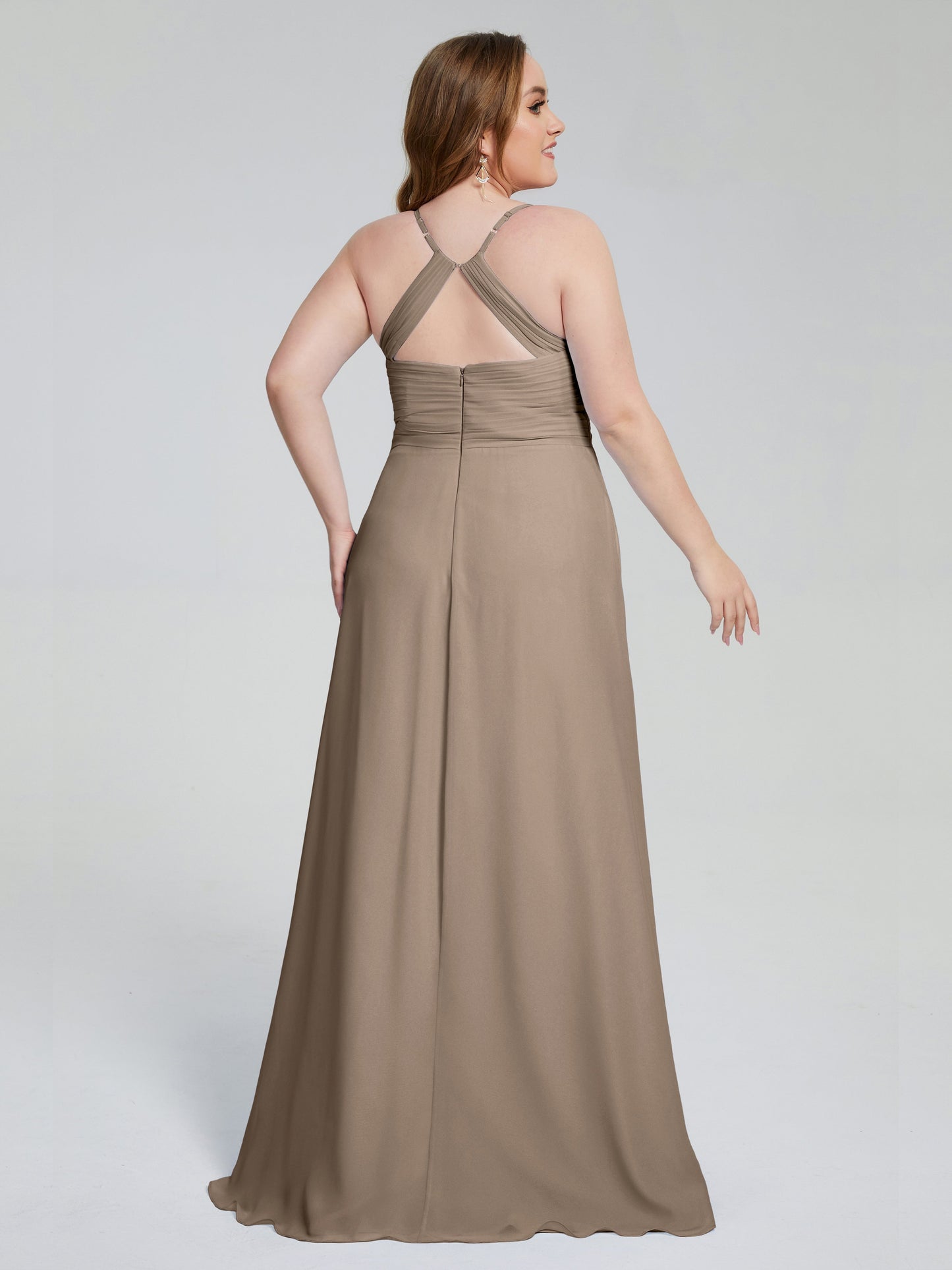 Julianna Modest Spaghetti Straps Plus Size Bridesmaid Dresses