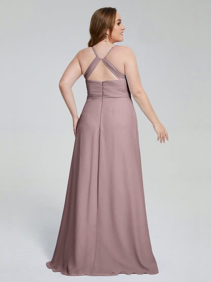 Julianna Modest Spaghetti Straps Plus Size Bridesmaid Dresses