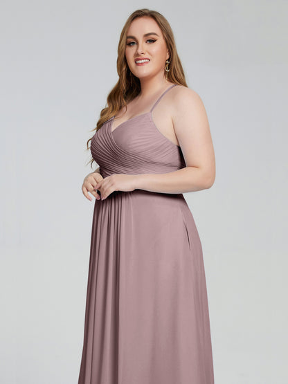 Julianna Modest Spaghetti Straps Plus Size Bridesmaid Dresses