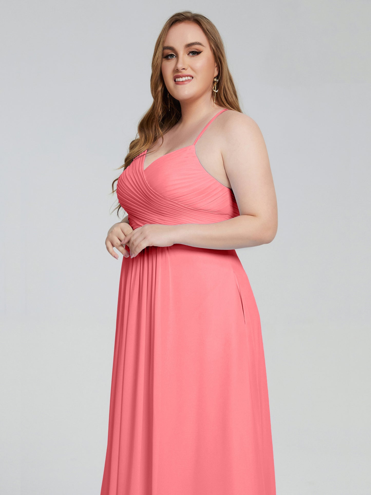 Julianna Modest Spaghetti Straps Plus Size Bridesmaid Dresses