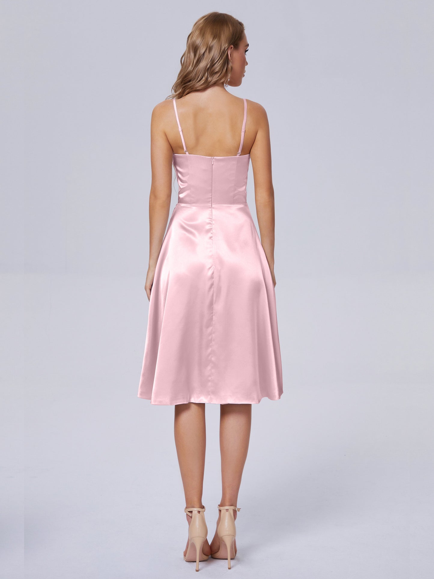 Marley Casual Split Soft Satin Short Bridesmaid Dresses