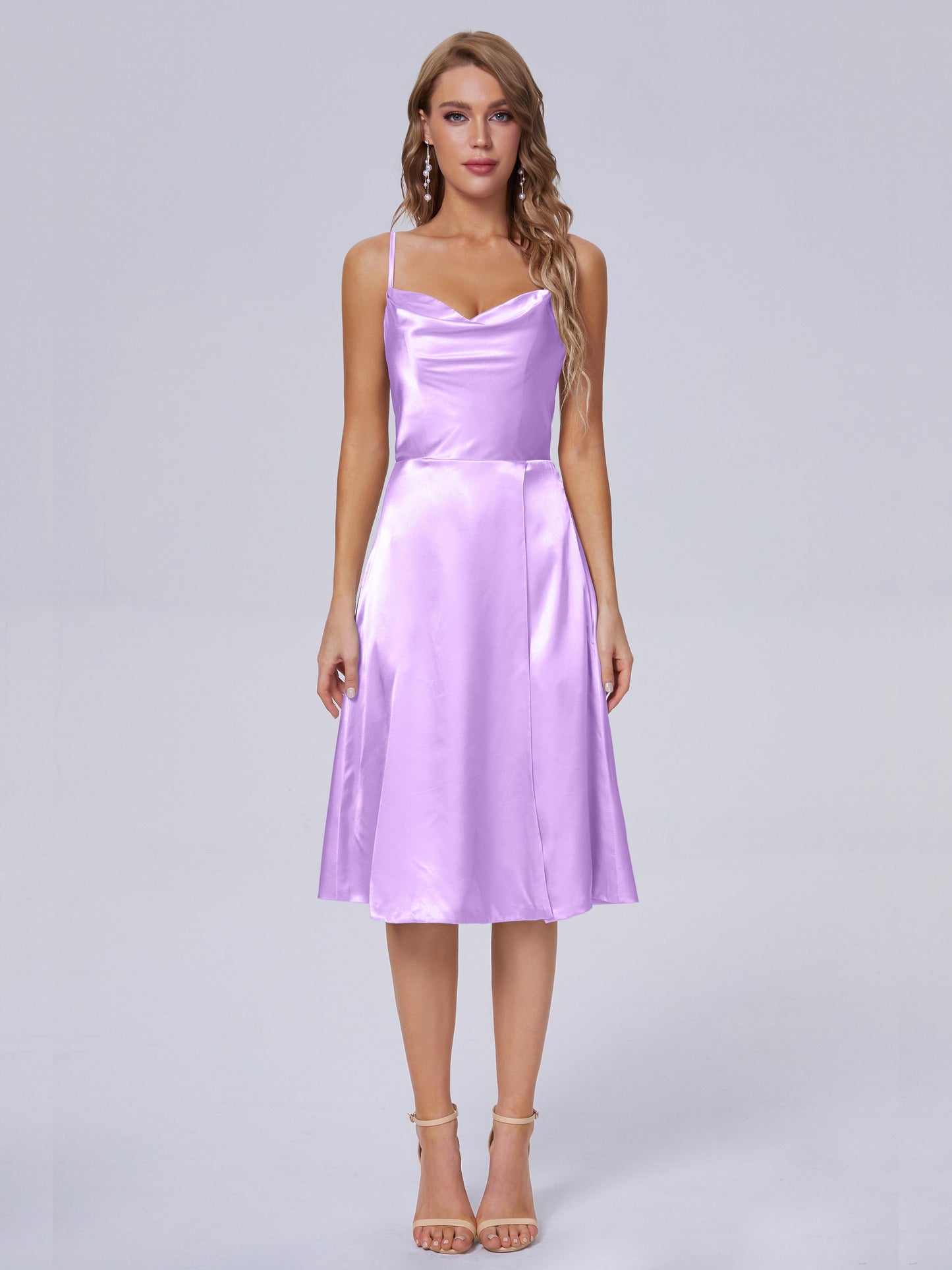 Marley Casual Split Soft Satin Short Bridesmaid Dresses