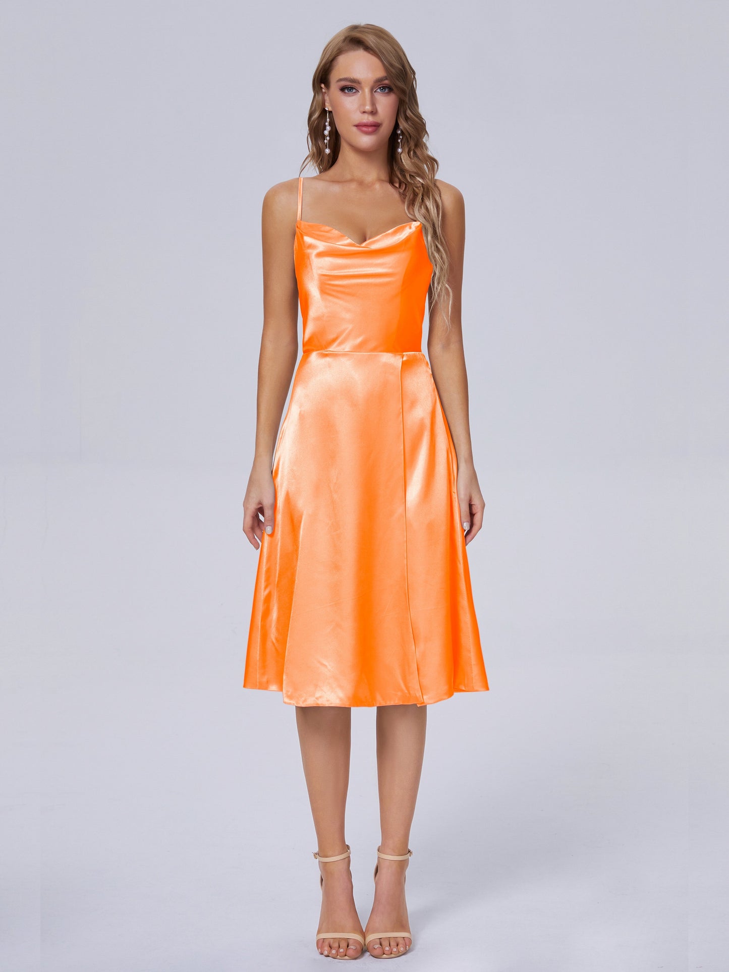 Marley Casual Split Soft Satin Short Bridesmaid Dresses