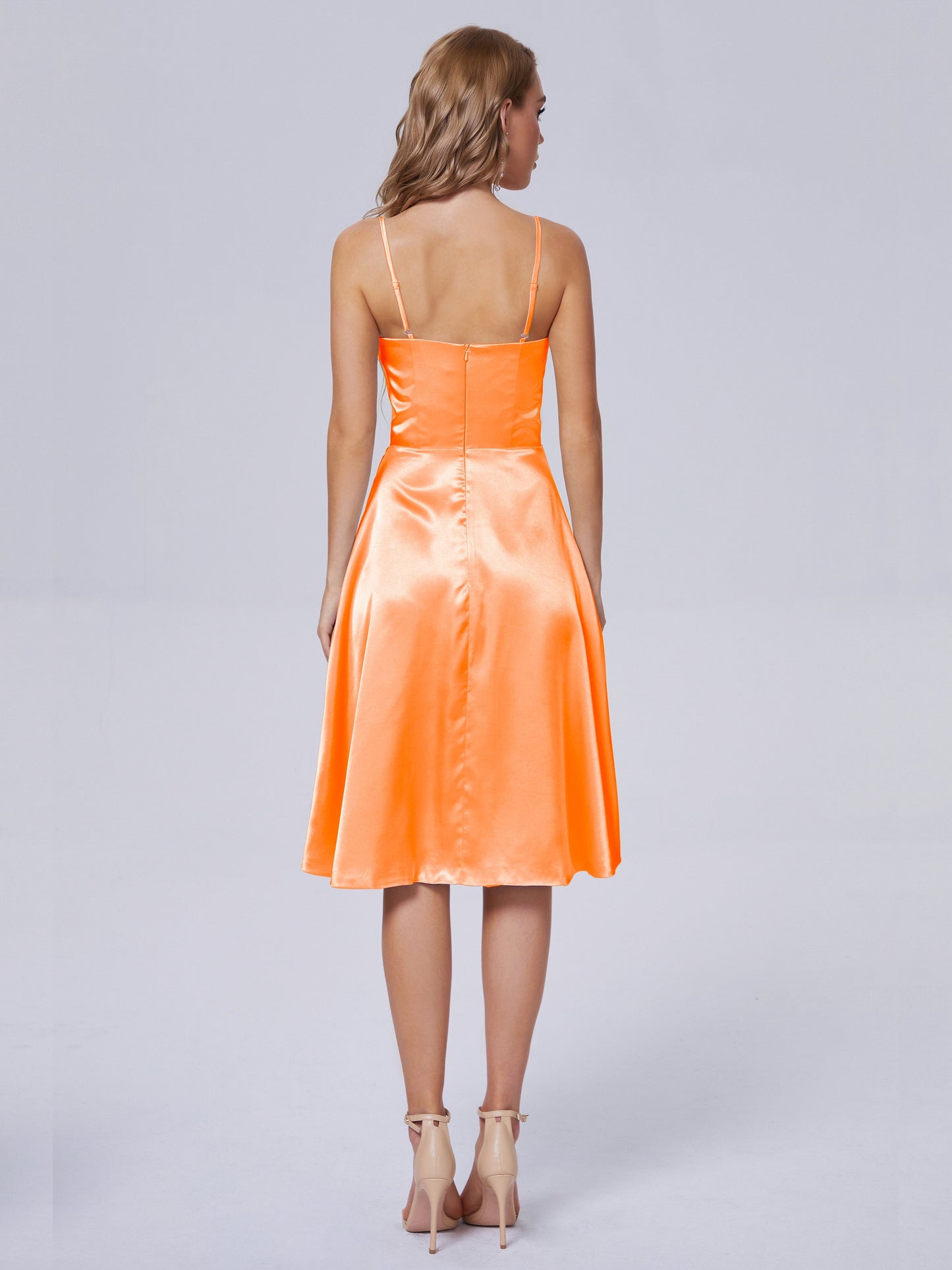 Marley Casual Split Soft Satin Short Bridesmaid Dresses