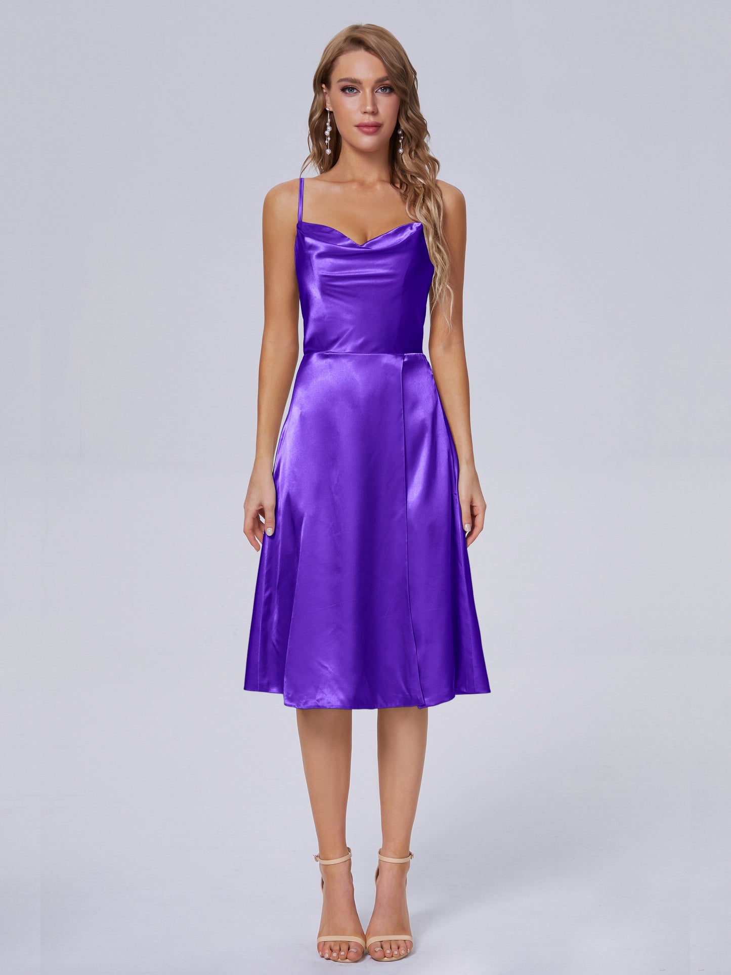 Marley Casual Split Soft Satin Short Bridesmaid Dresses