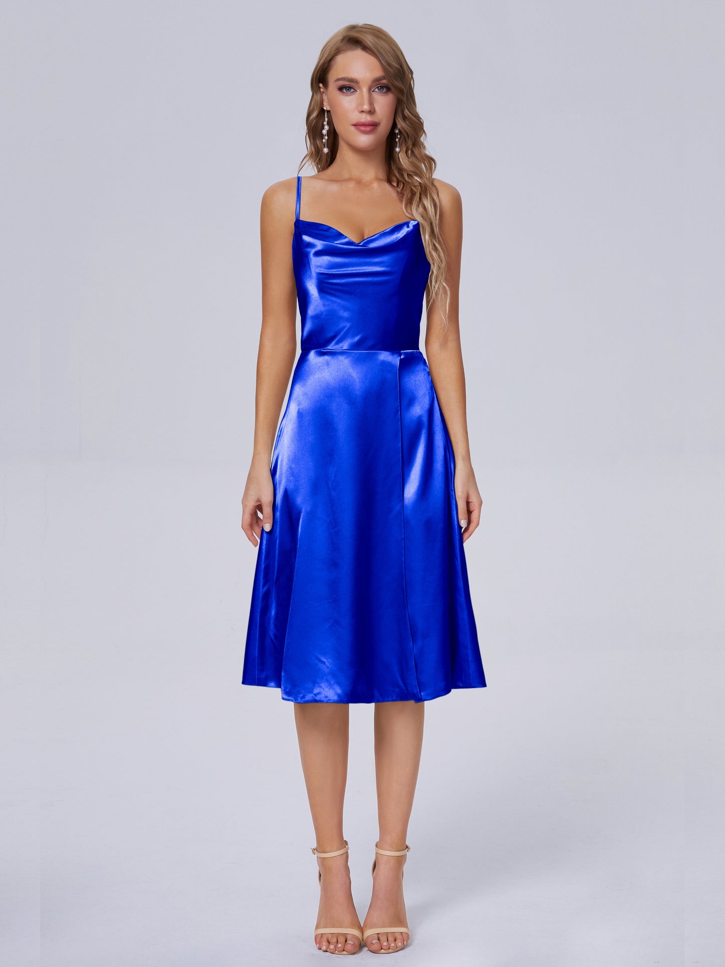 Marley Casual Split Soft Satin Short Bridesmaid Dresses