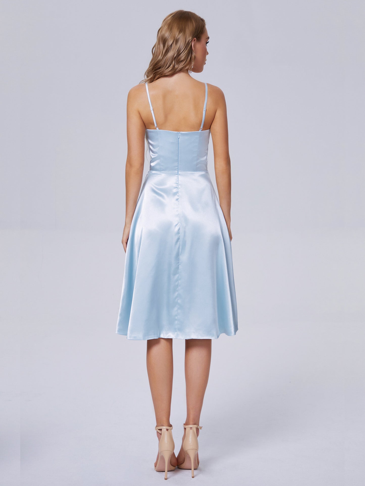 Marley Casual Split Soft Satin Short Bridesmaid Dresses