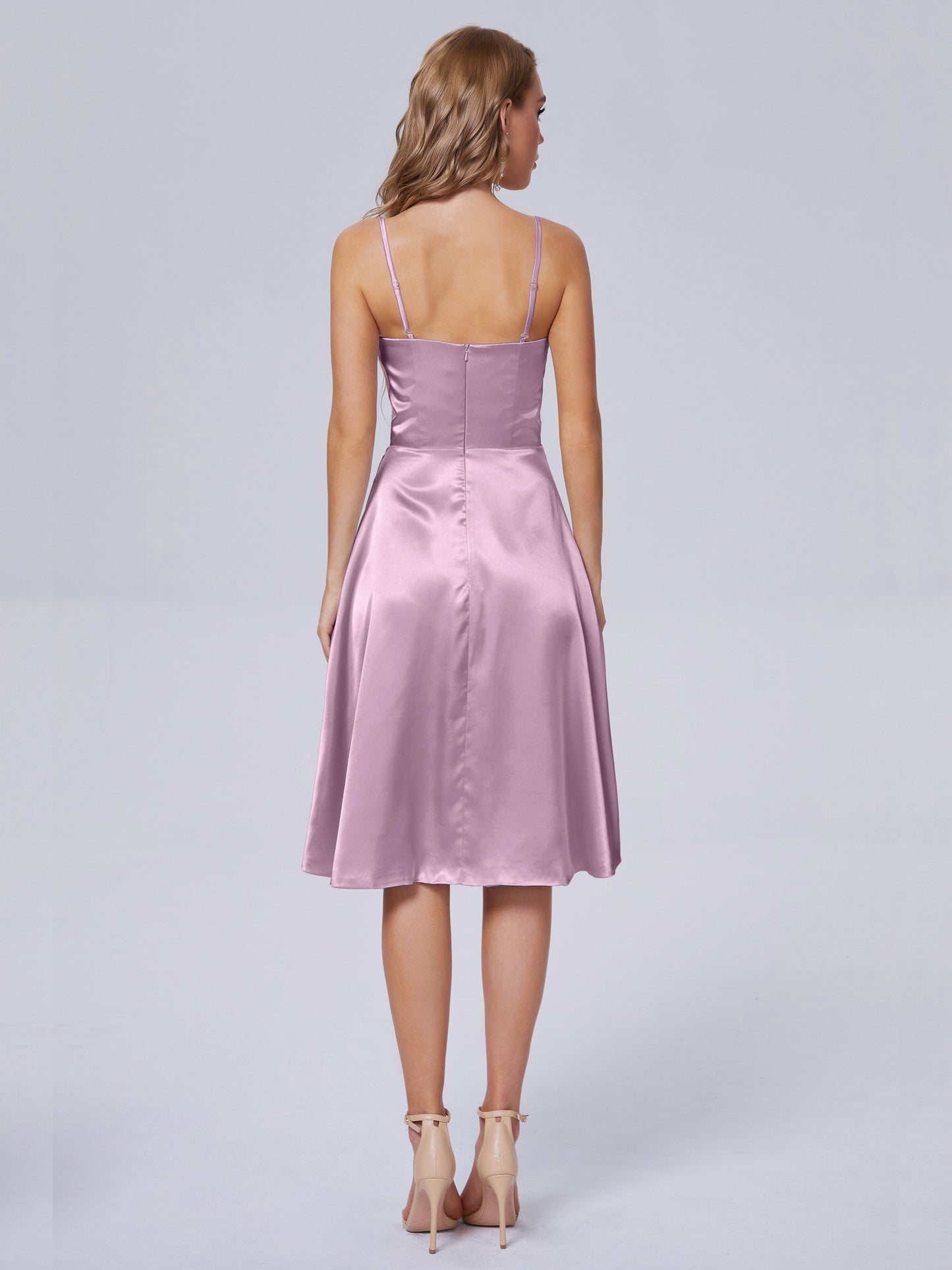 Marley Casual Split Soft Satin Short Bridesmaid Dresses