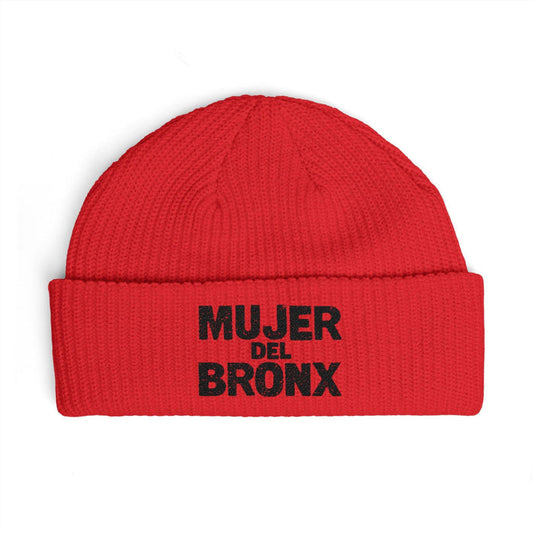 Mujer del Bronx Cuff Beanie — Women's Spanish Pride Knit Hat by Bronx Native