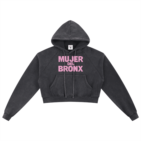 Mujer Del Bronx Snow Washed Cropped Hoodie