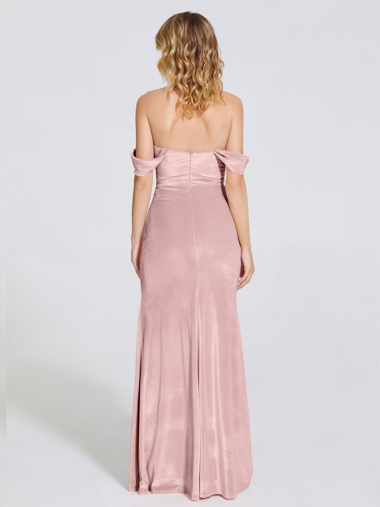 Cicinia Off Shoulder Trumpet Velvet Bridesmaid Dress