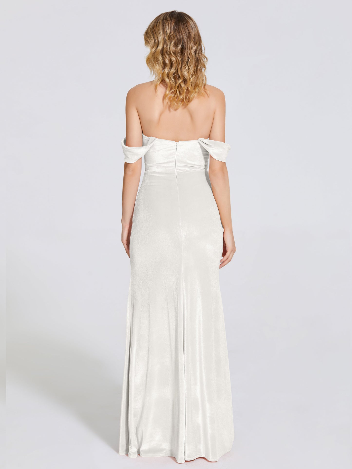 Cicinia Off Shoulder Trumpet Velvet Bridesmaid Dress