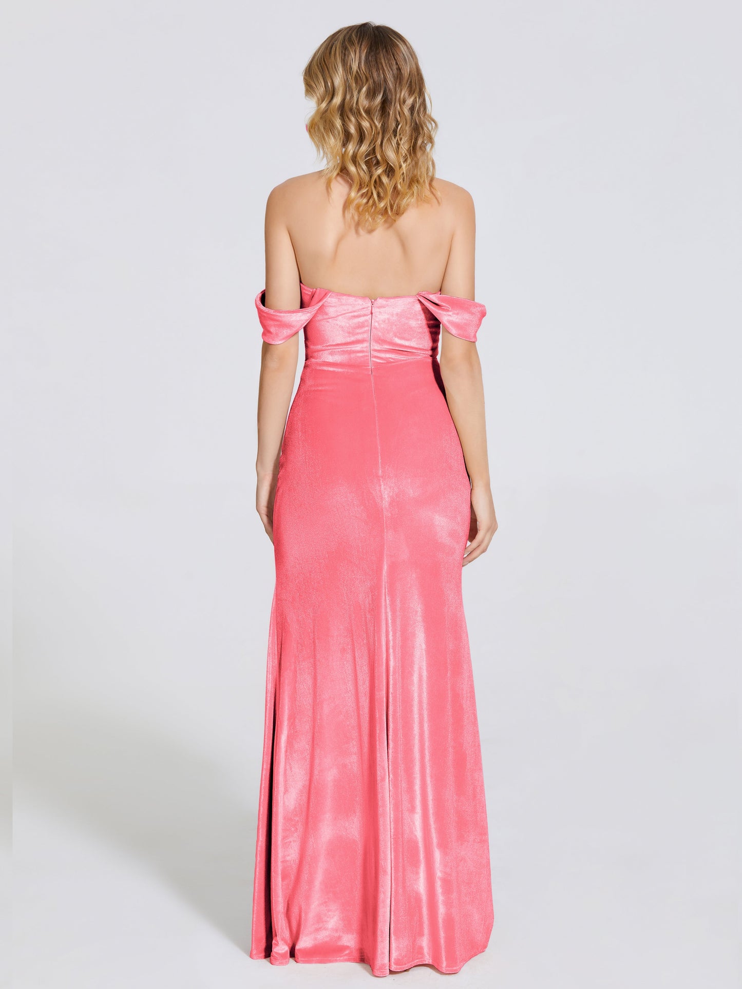 Cicinia Off Shoulder Trumpet Velvet Bridesmaid Dress