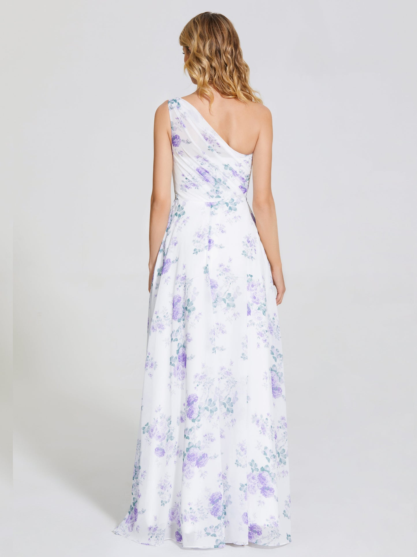 Daleyza One-Shoulder Floral Print Bridesmaid Dress