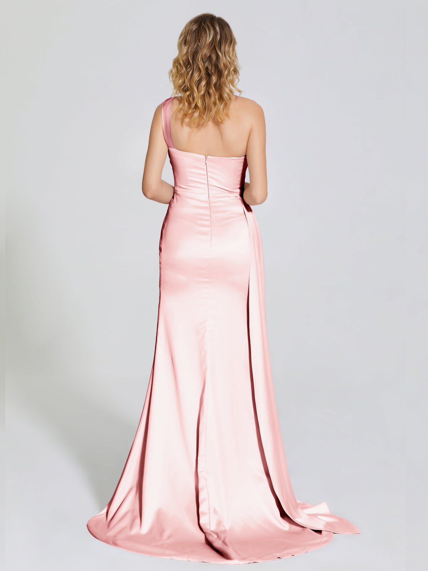 Emersyn One-Shoulder Soft Satin Bridesmaid Dress With Cutout