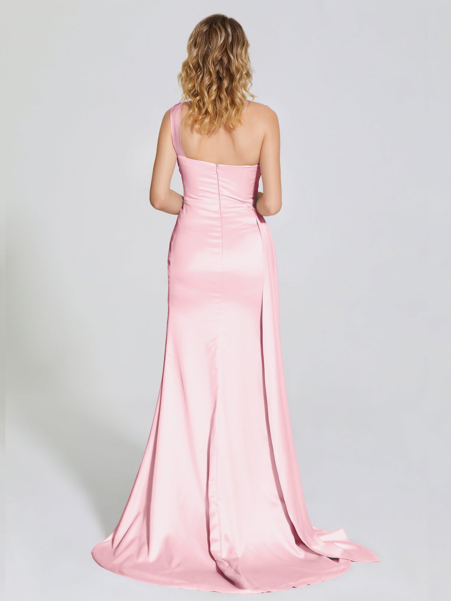 Emersyn One-Shoulder Soft Satin Bridesmaid Dress With Cutout