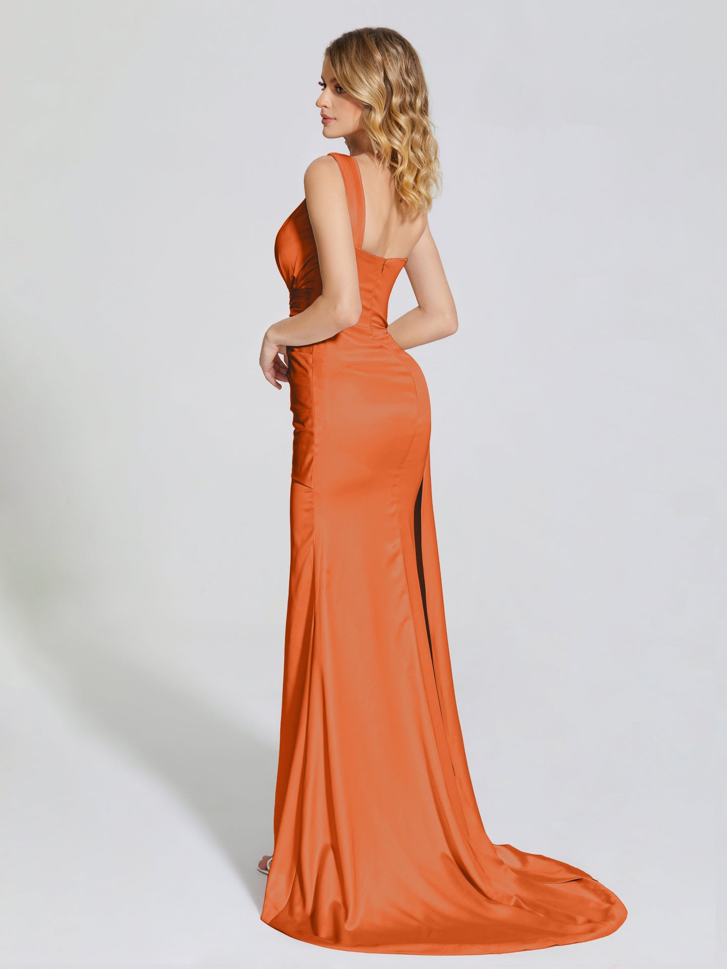 Emersyn One-Shoulder Soft Satin Bridesmaid Dress With Cutout