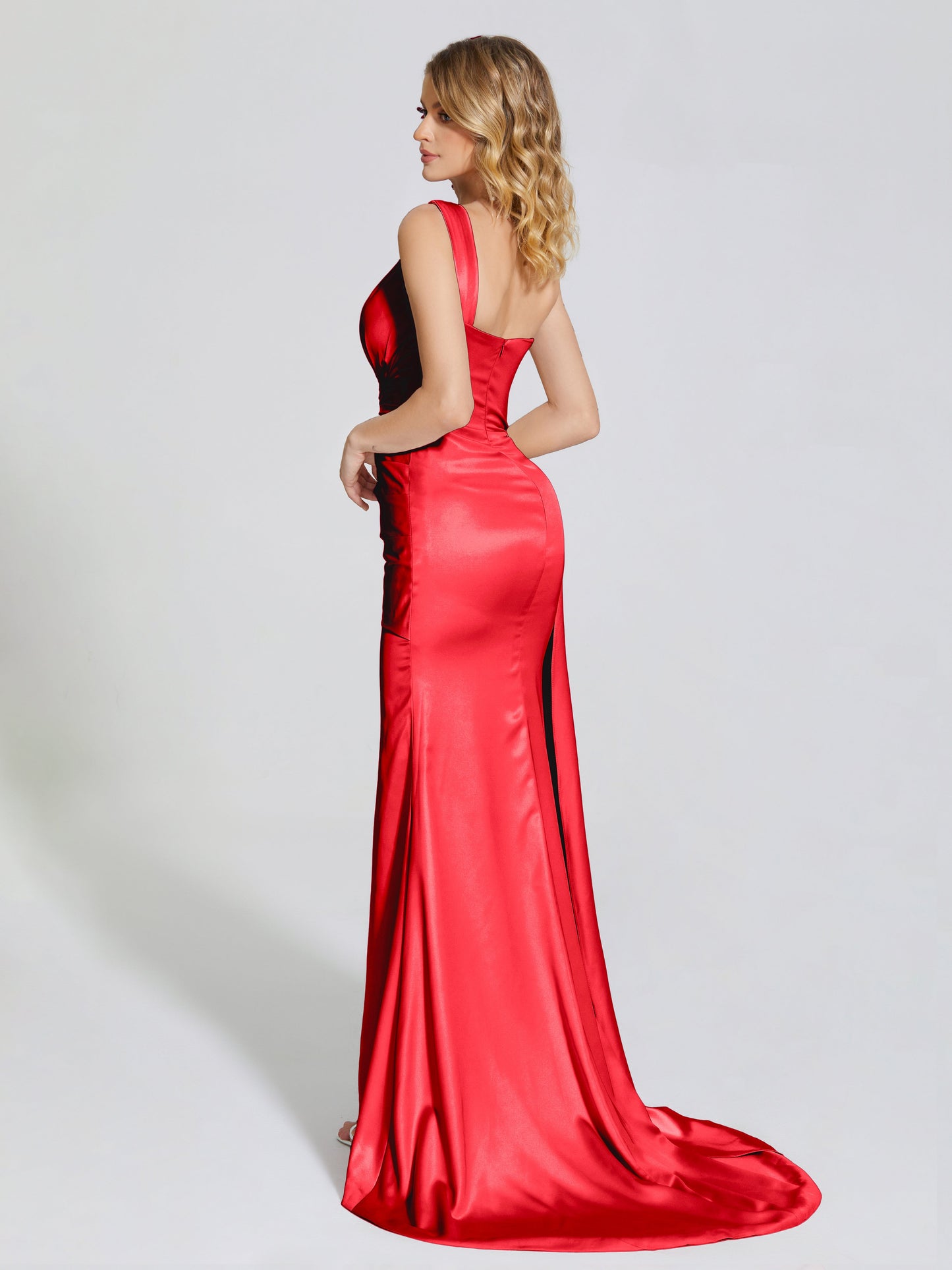 Emersyn One-Shoulder Soft Satin Bridesmaid Dress With Cutout