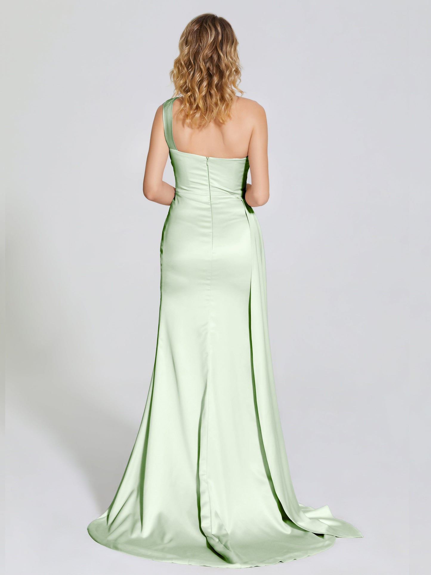 Emersyn One-Shoulder Soft Satin Bridesmaid Dress With Cutout