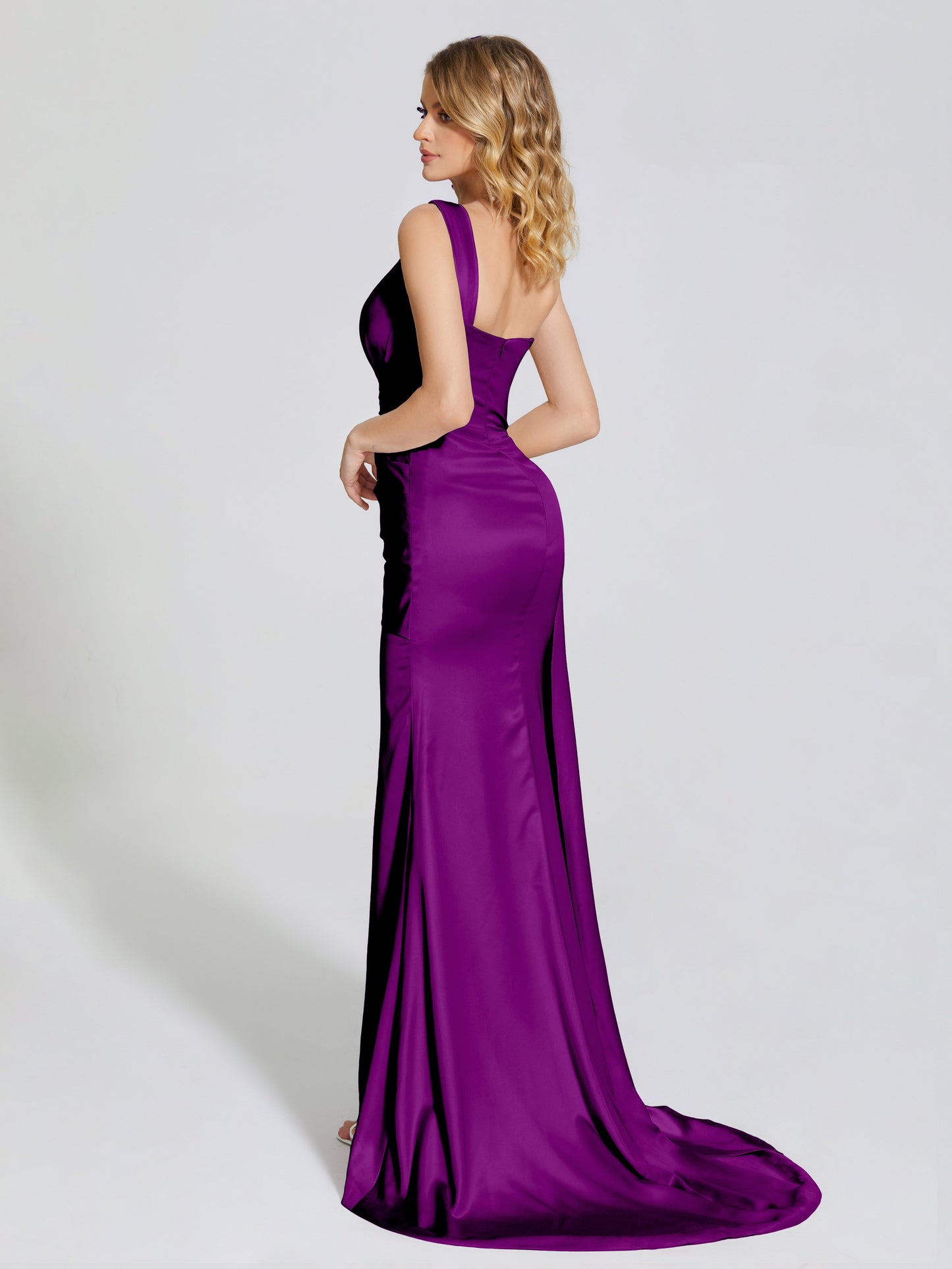 Emersyn One-Shoulder Soft Satin Bridesmaid Dress With Cutout