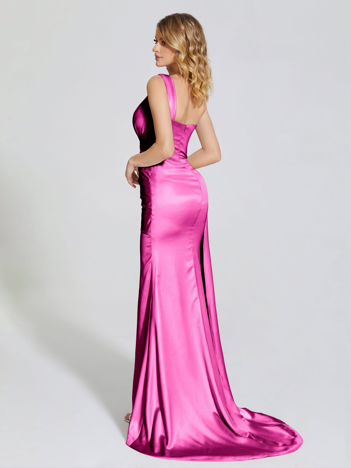 Emersyn One-Shoulder Soft Satin Bridesmaid Dress With Cutout