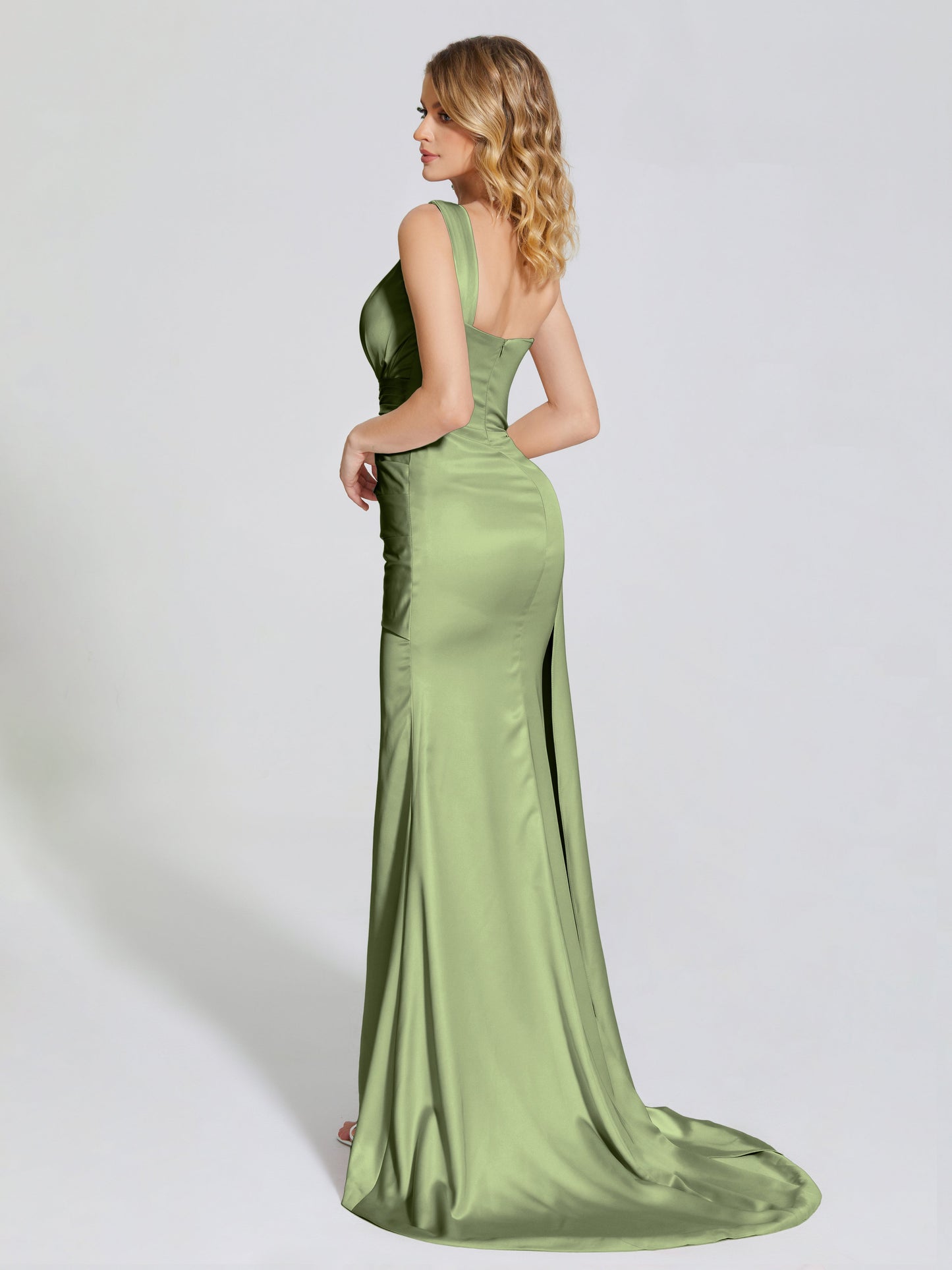 Emersyn One-Shoulder Soft Satin Bridesmaid Dress With Cutout
