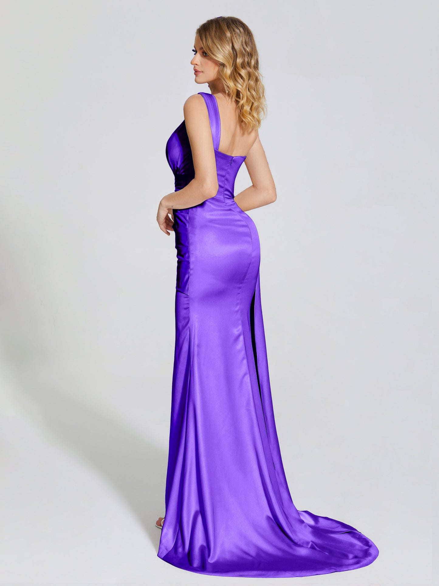 Emersyn One-Shoulder Soft Satin Bridesmaid Dress With Cutout
