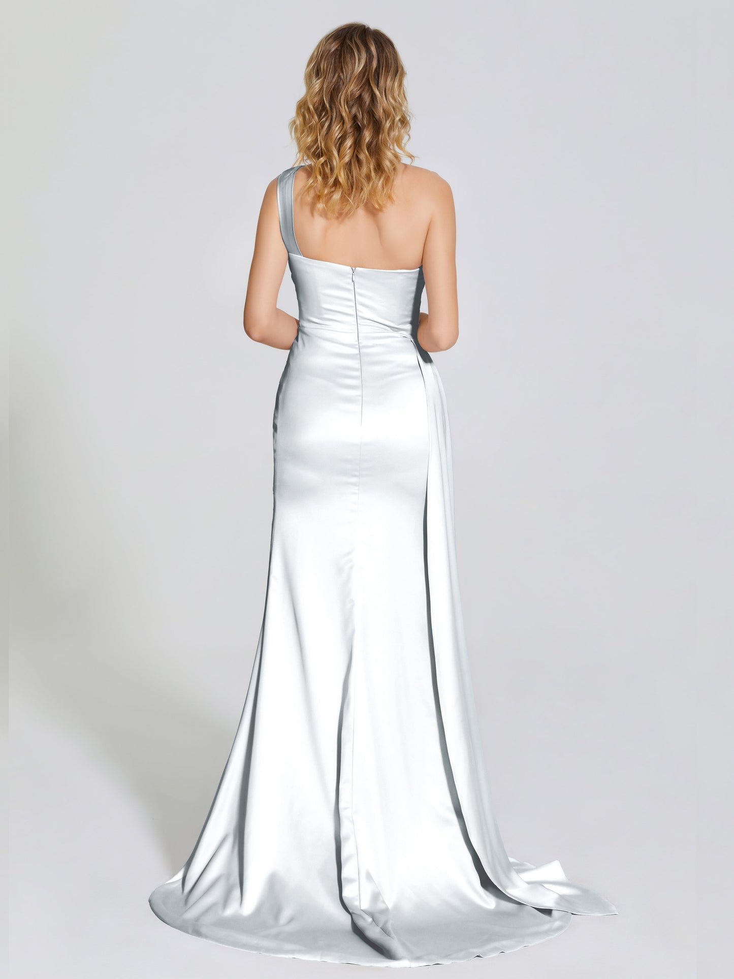 Emersyn One-Shoulder Soft Satin Bridesmaid Dress With Cutout