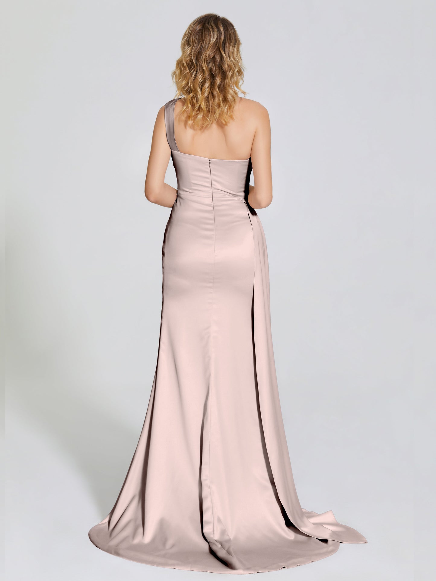 Emersyn One-Shoulder Soft Satin Bridesmaid Dress With Cutout
