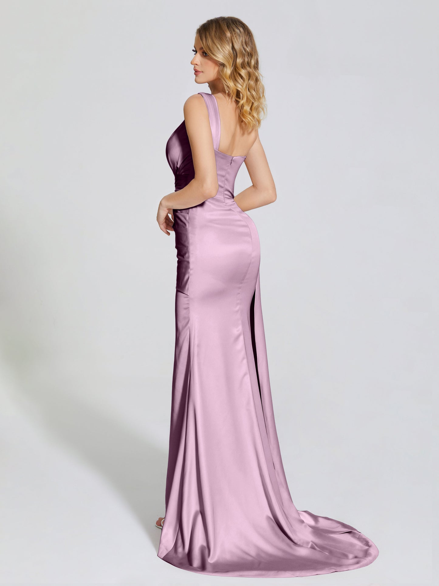 Emersyn One-Shoulder Soft Satin Bridesmaid Dress With Cutout