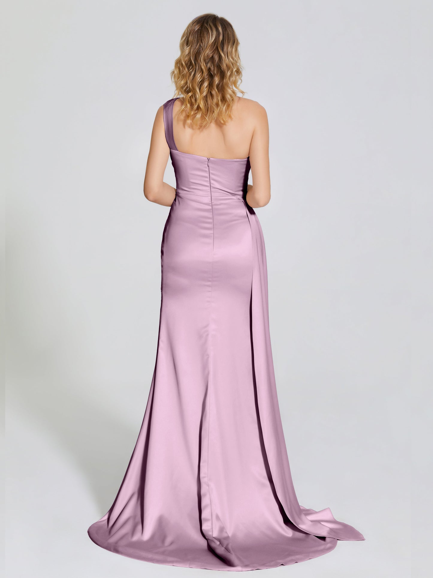 Emersyn One-Shoulder Soft Satin Bridesmaid Dress With Cutout