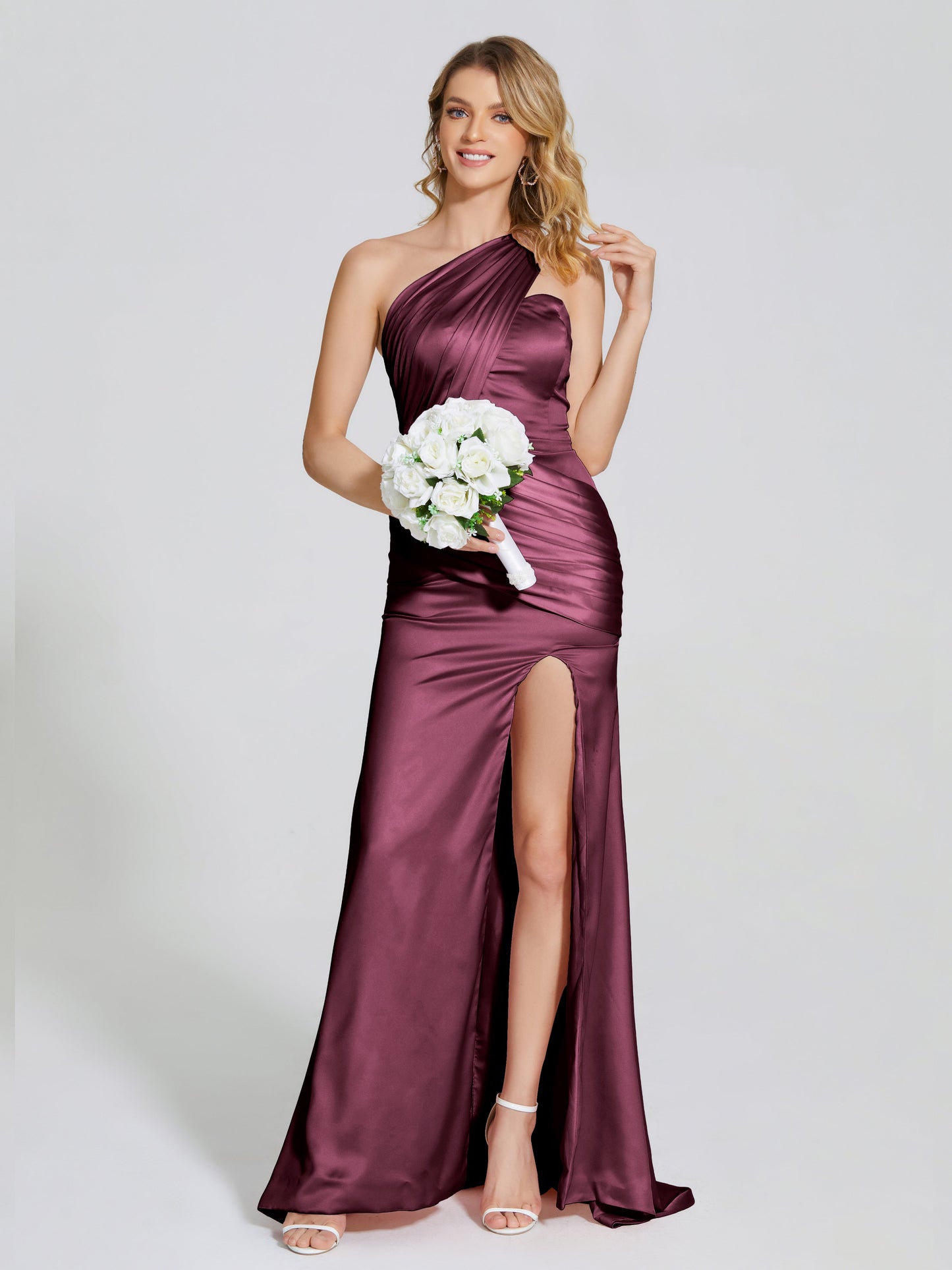 Jayla One-Shoulder Trumpet Soft Satin Bridesmaid Dress