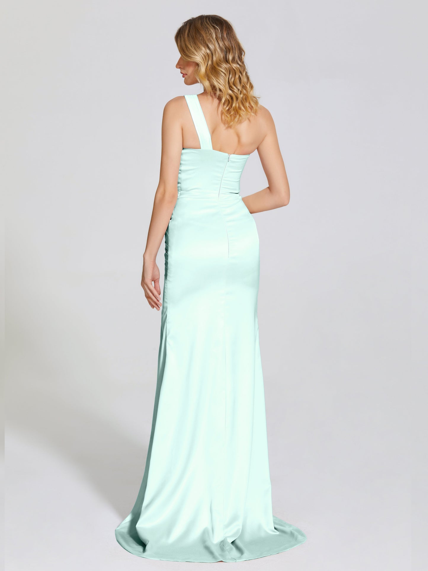 Jayla One-Shoulder Trumpet Soft Satin Bridesmaid Dress