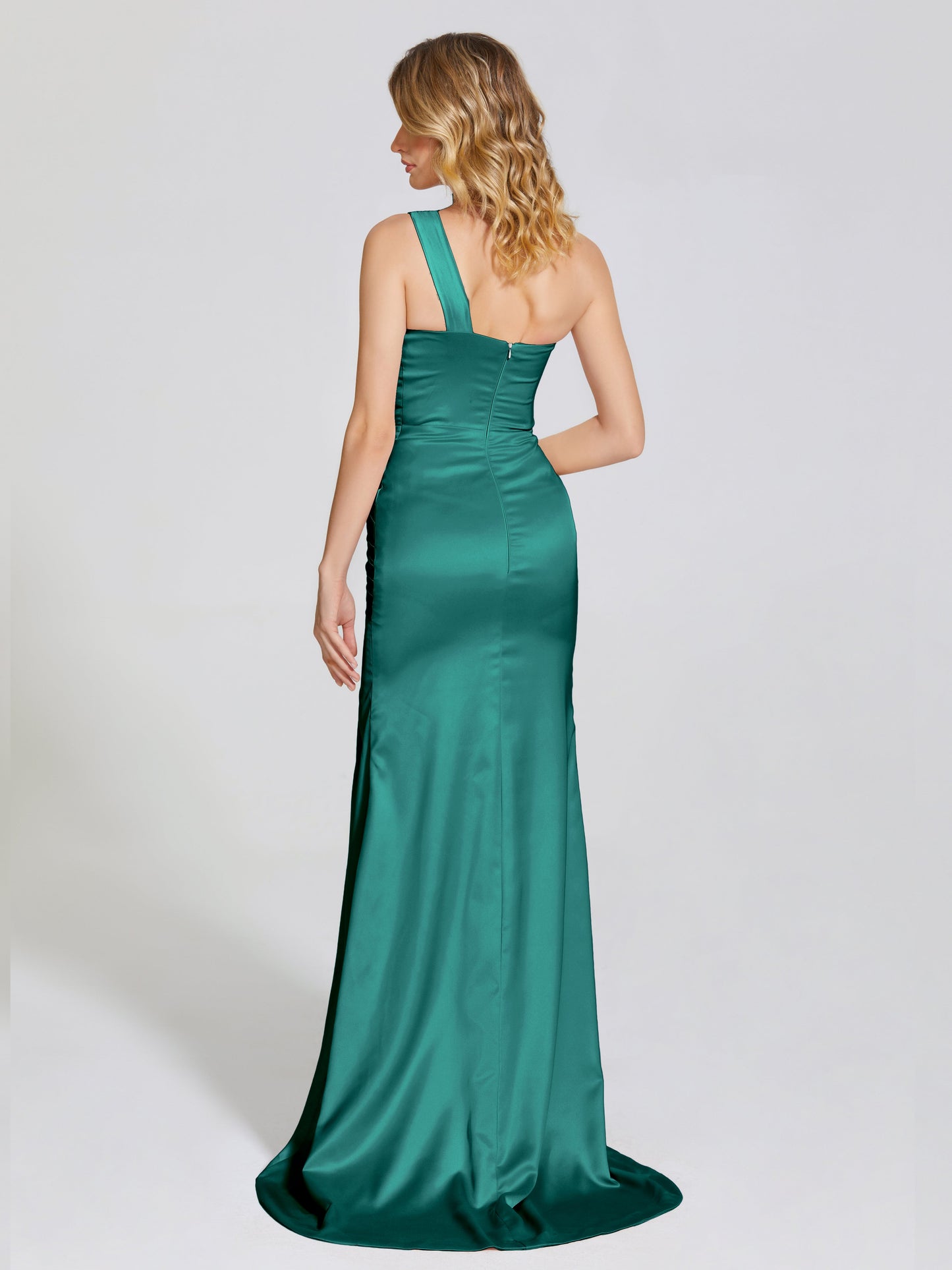 Jayla One-Shoulder Trumpet Soft Satin Bridesmaid Dress