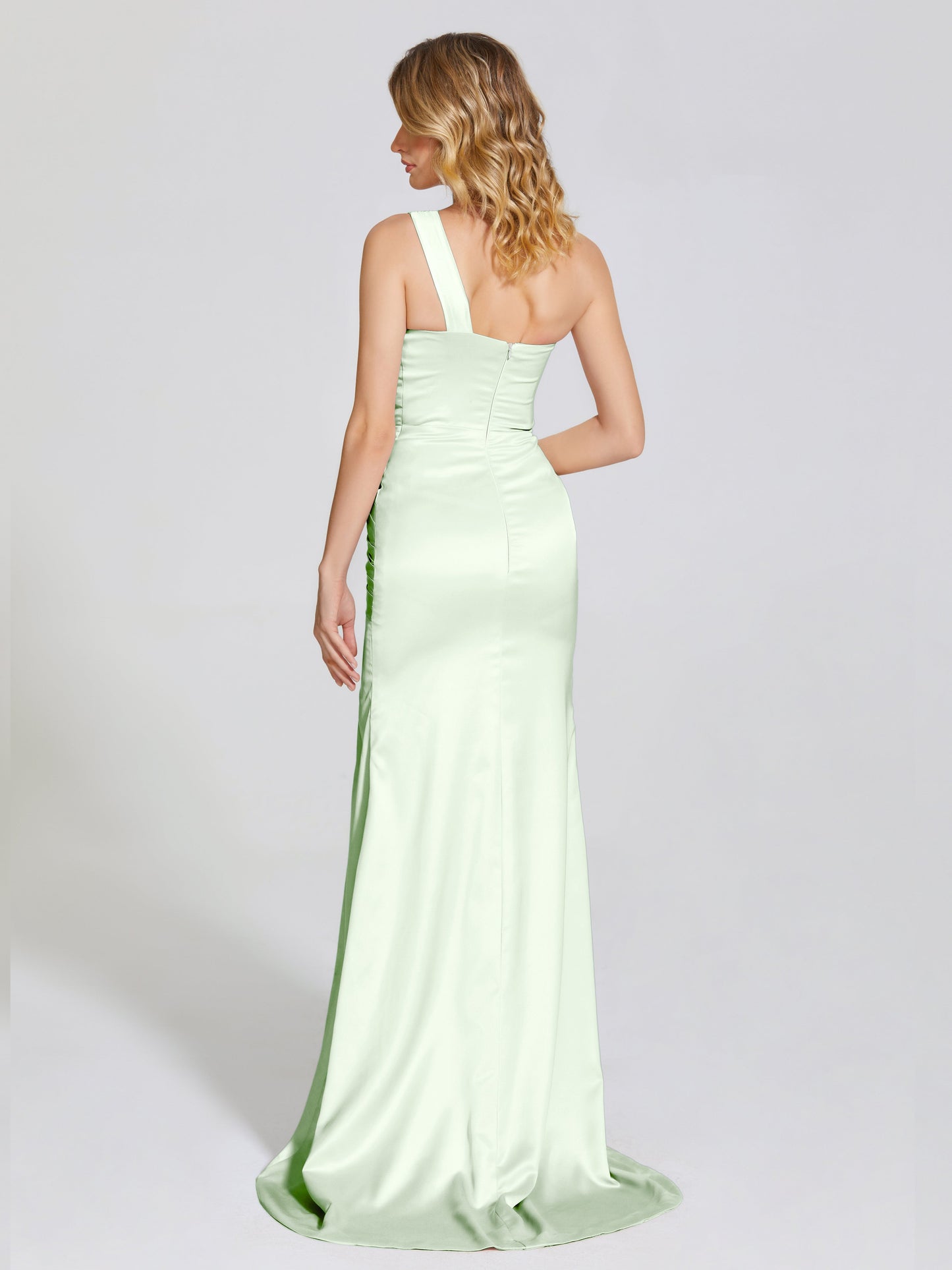 Jayla One-Shoulder Trumpet Soft Satin Bridesmaid Dress