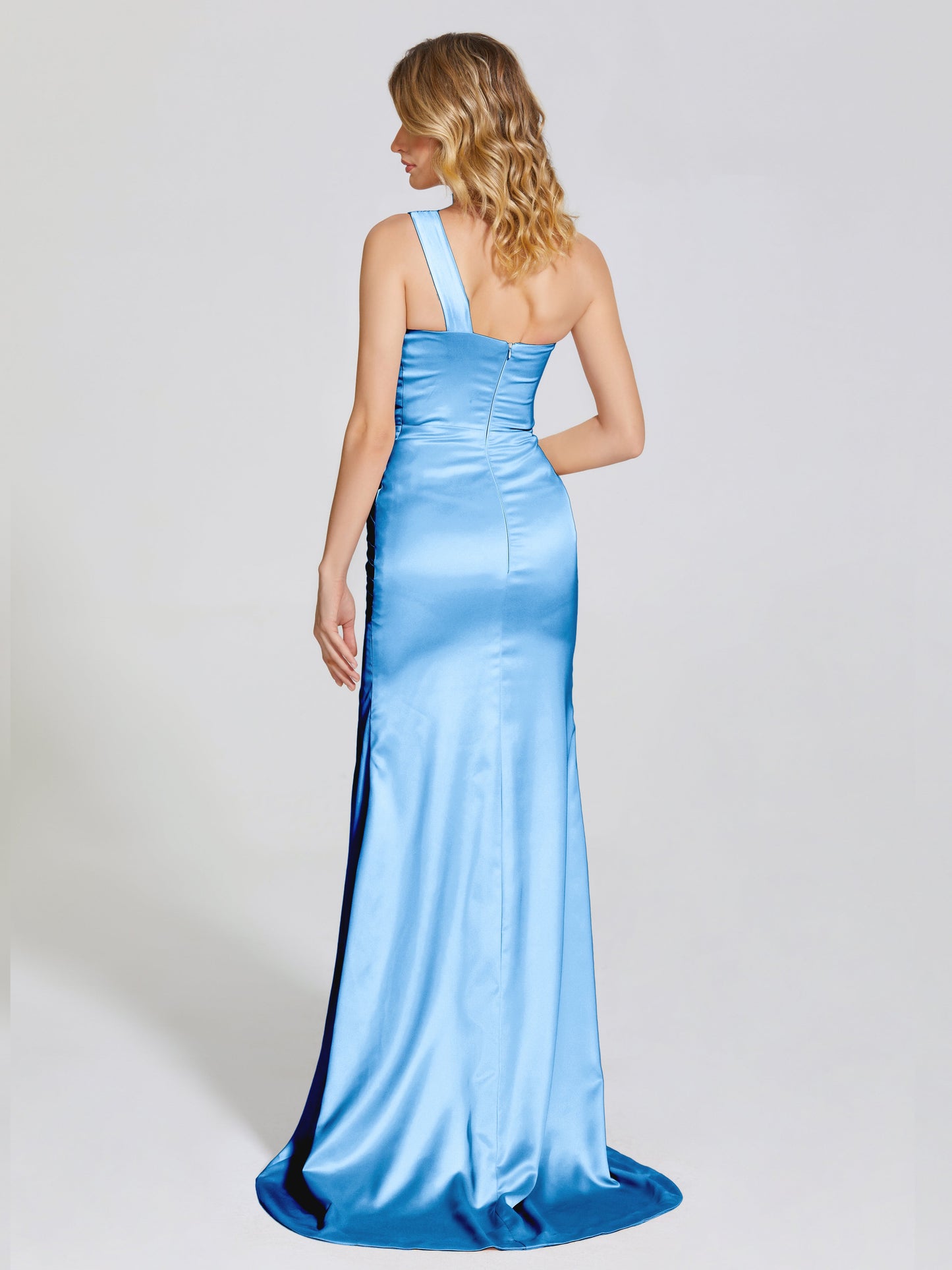 Jayla One-Shoulder Trumpet Soft Satin Bridesmaid Dress