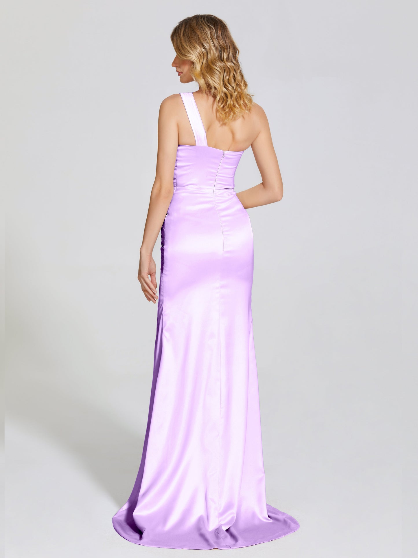 Jayla One-Shoulder Trumpet Soft Satin Bridesmaid Dress